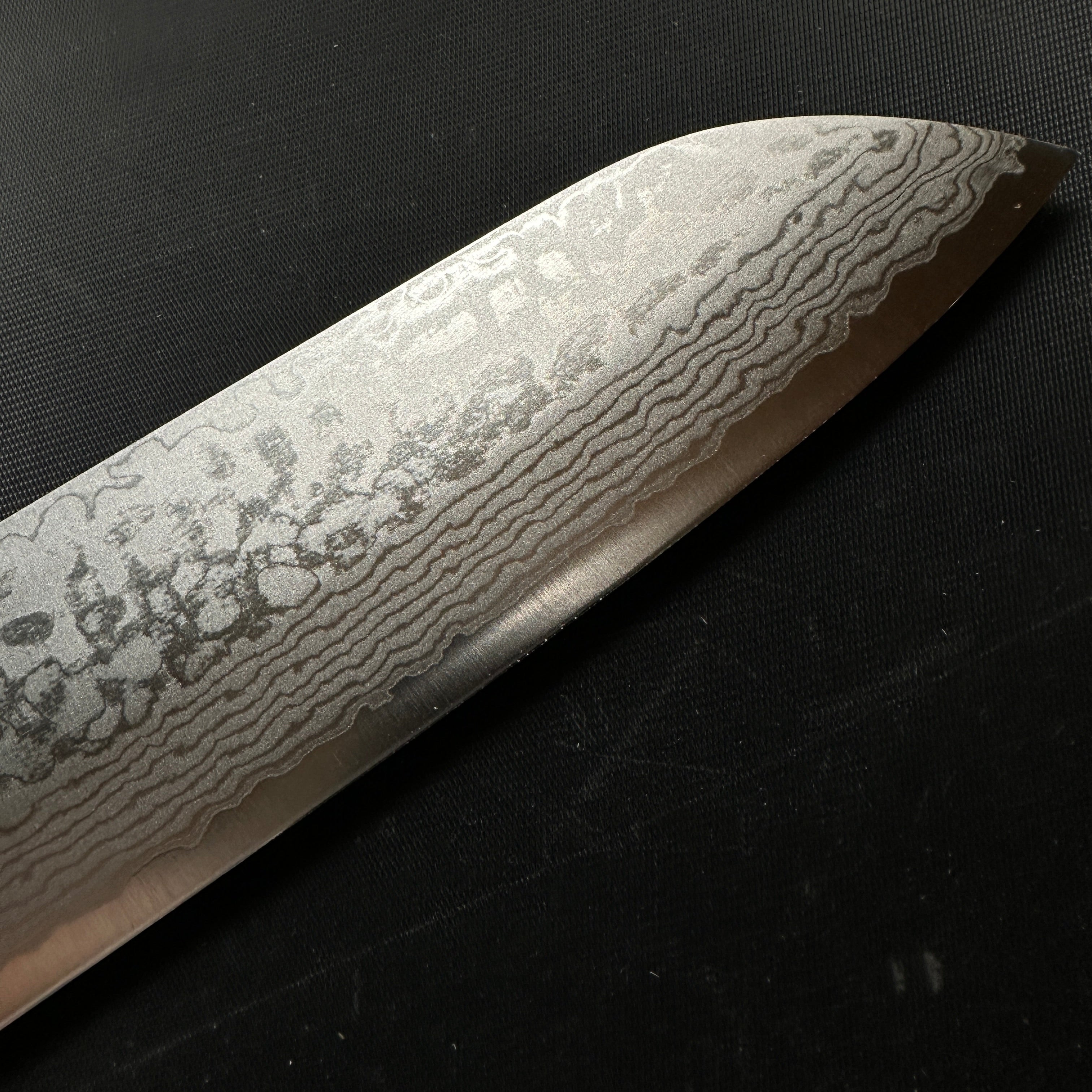 Kouetsu Damascus Finish Santoku Kitchen Knife 侊悦 青紙鋼 墨流し 三徳包丁 180mm