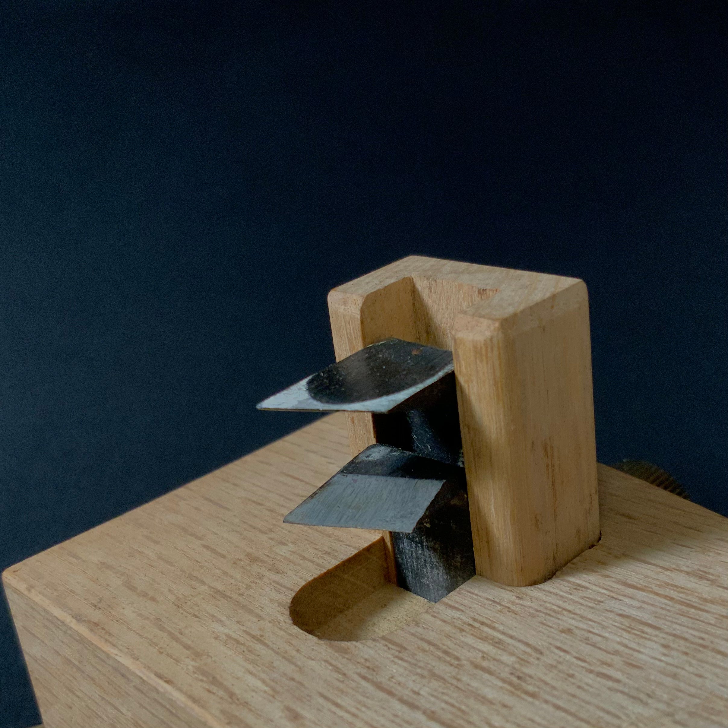 Old Stock Fujikyu Marking gauge with two scribing rods 掘出し物 富士久 鎌毛引 Kebiki