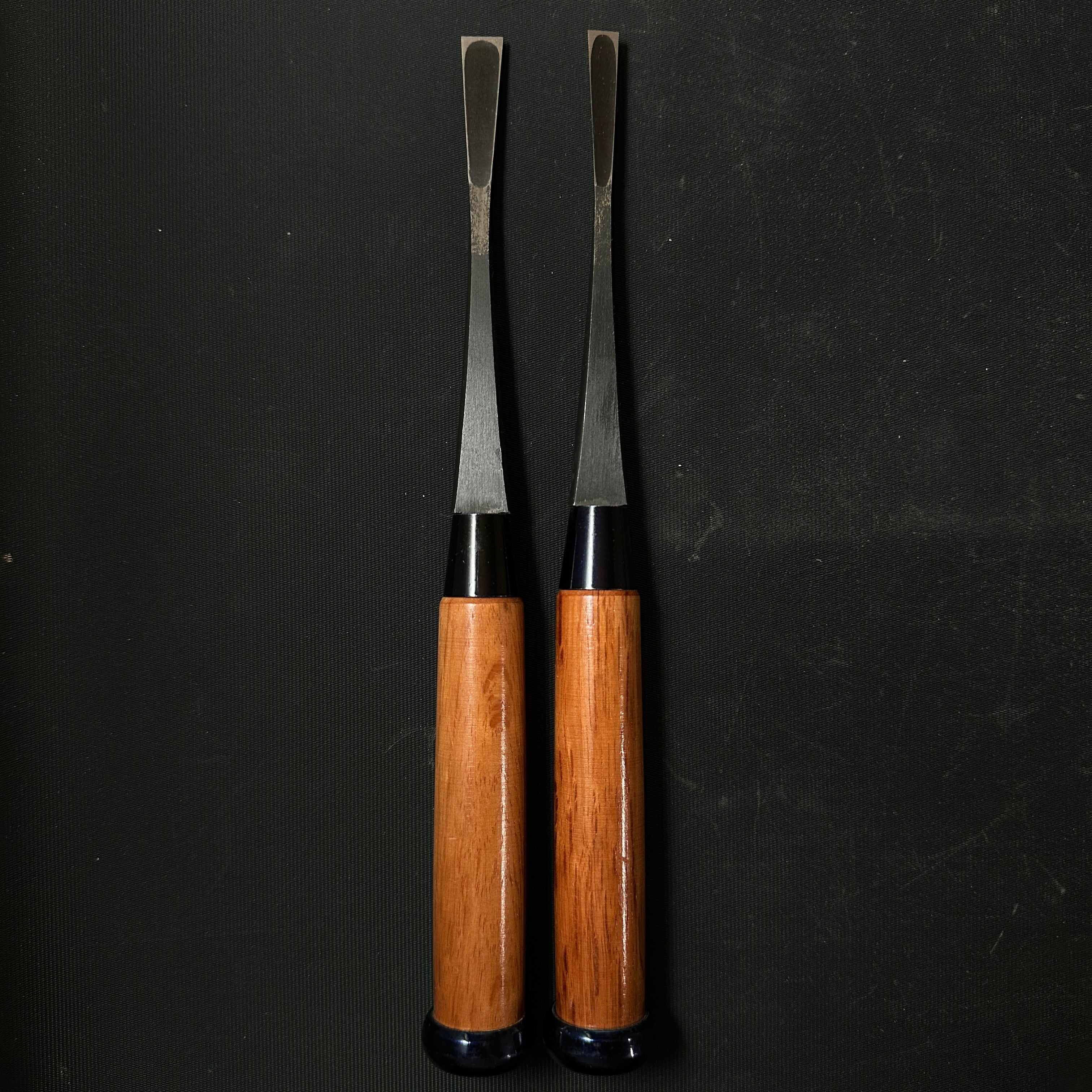 Old stock Kiyohisa Bachi chisels by Watanabe Kiyoe 掘出し物 渡辺清栄作 清久作 バチ鑿 8mm 10.5mm Bachinomi