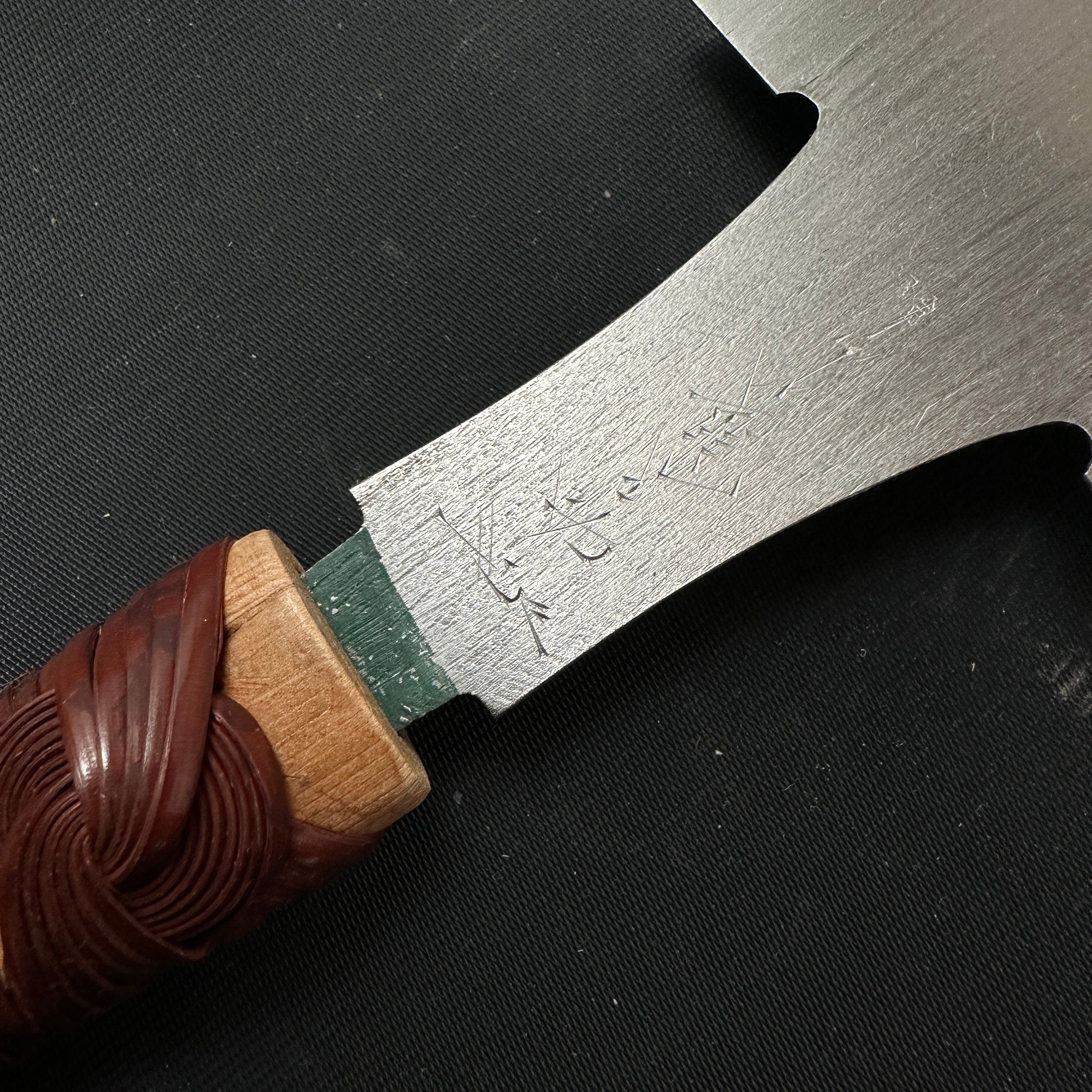 #R30 Ready to use! Old stock Double Edge Saw with Eddy Type Handles set by Kurashige 直ぐ使い 倉重栄助 目立 渦巻き柄 両刃鋸 210mm