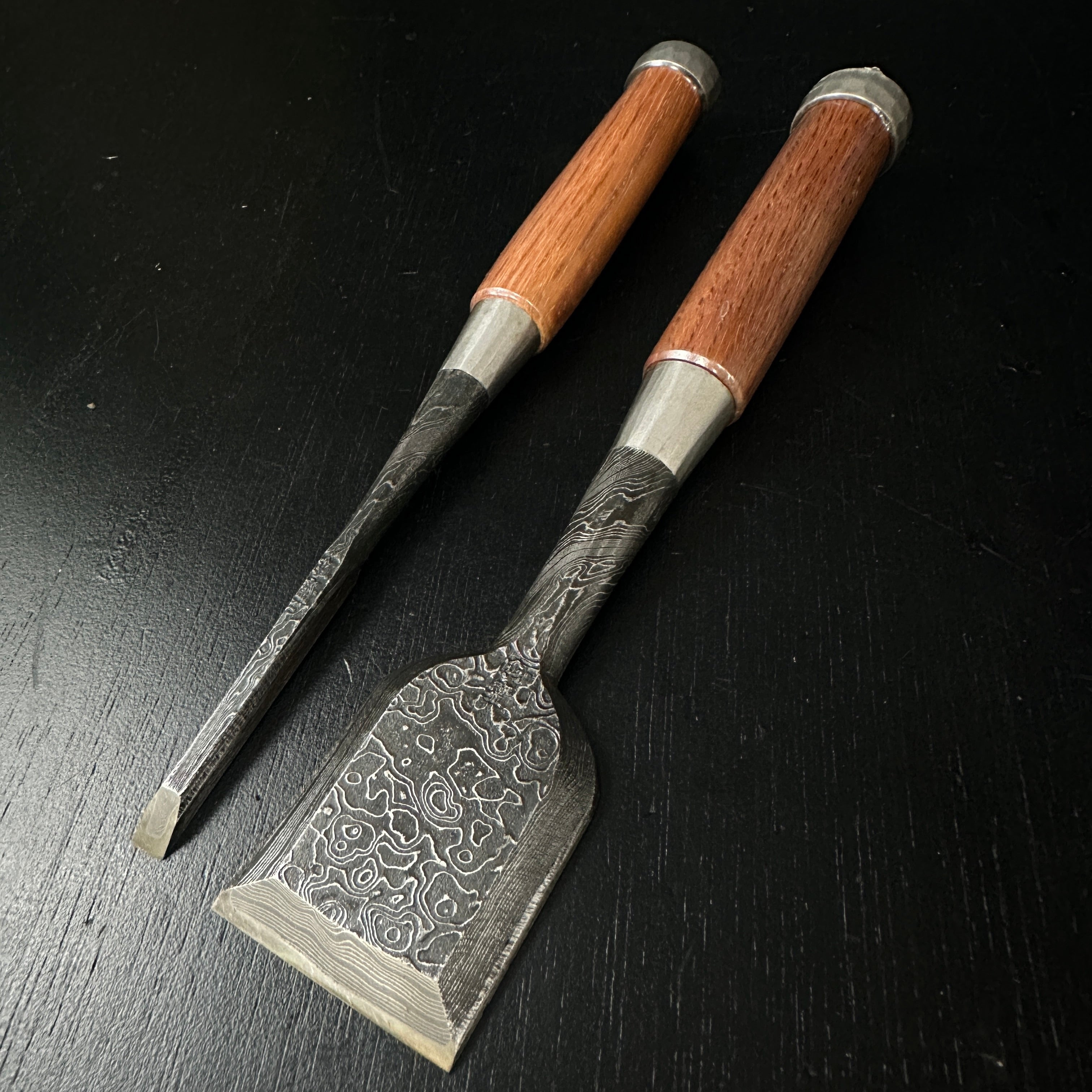 Tasai Mokume Special Bench chisels Red oak handle 田斎作 木目 追入鑿 赤樫柄