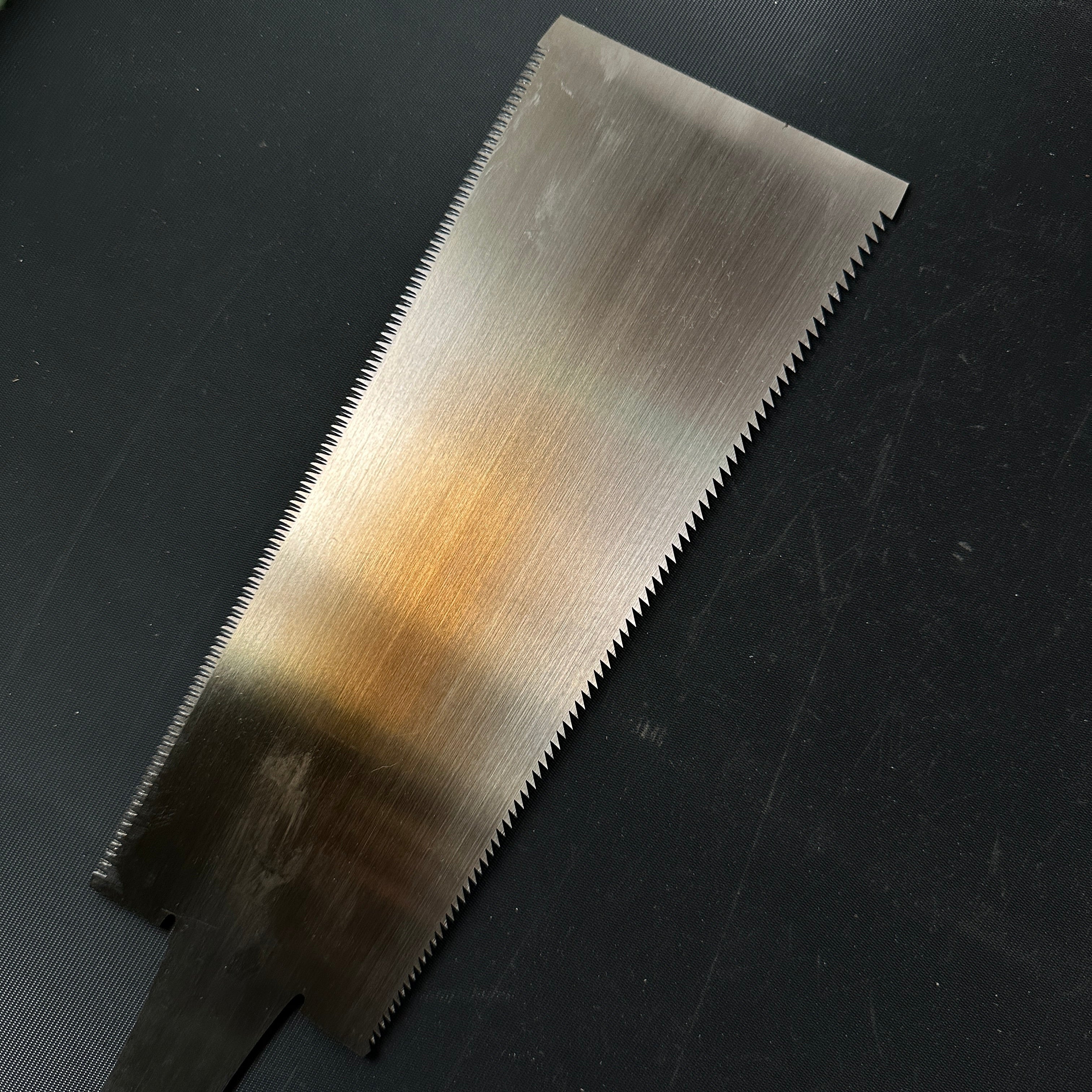 #R31 Ready to use! Old stock Double Edge Saw with Eddy Type Handles set by Kurashige 直ぐ使い 倉重栄助 目立 渦巻き柄 両刃鋸 240mm