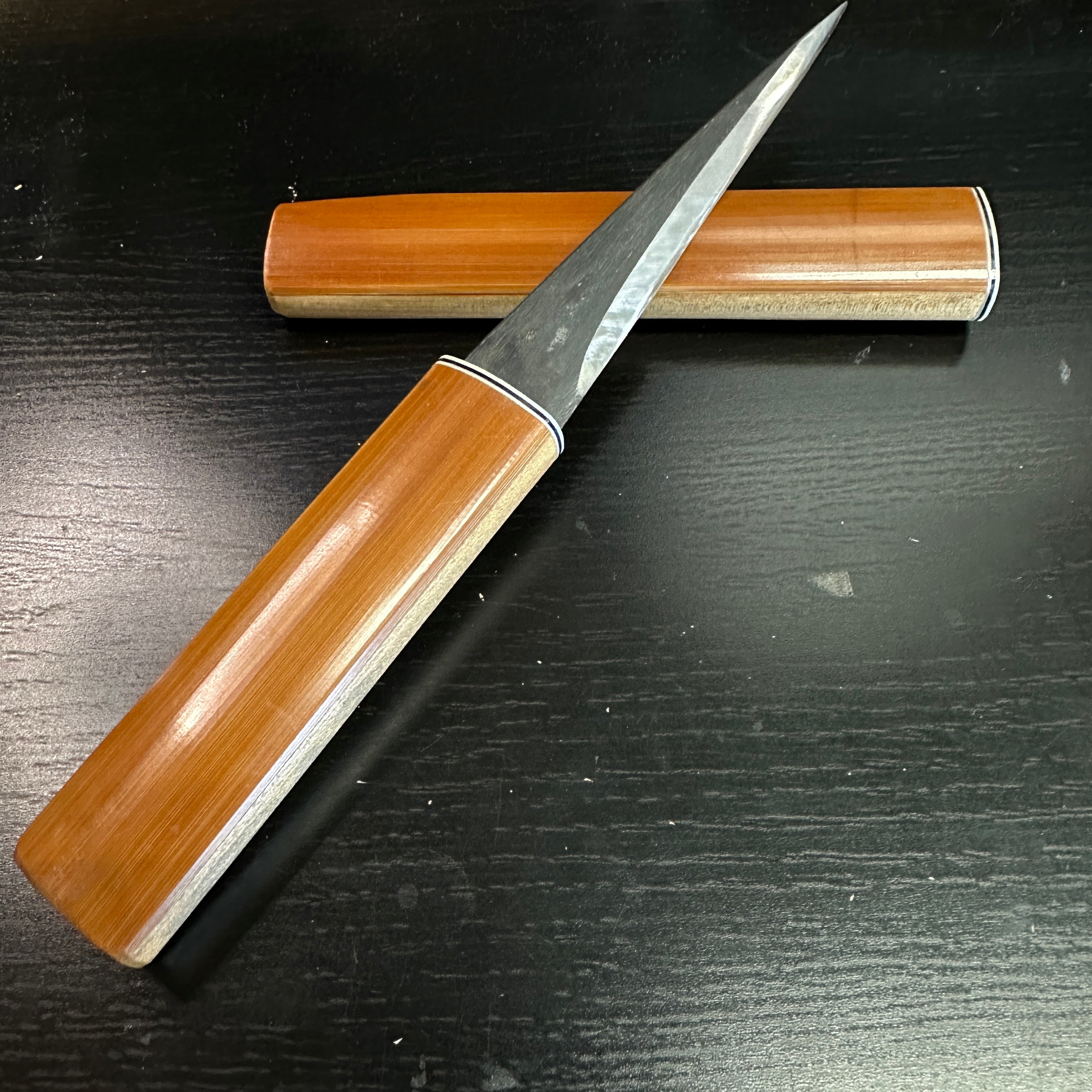 Old stock minamototono masahiro Kuri Kokatana with Yasuki steel Right 掘出し物 源正広 繰り小刀 右 120mm