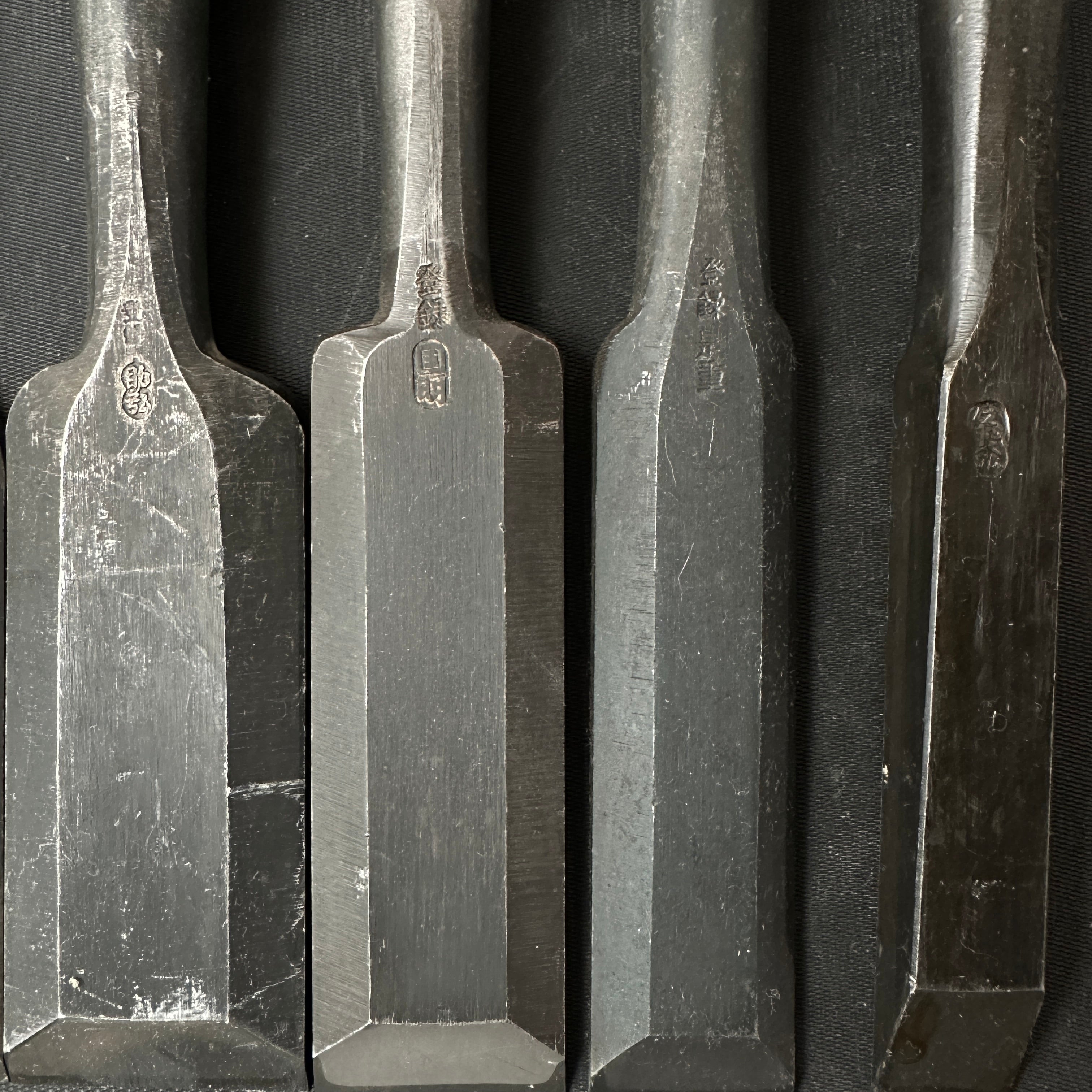 Old stock #5 Mixed set for beginner Timber chisels set with White steel 掘出し物 バラ鑿合わせ 初心者におすすめ 叩鑿6本組 Tatakinomi