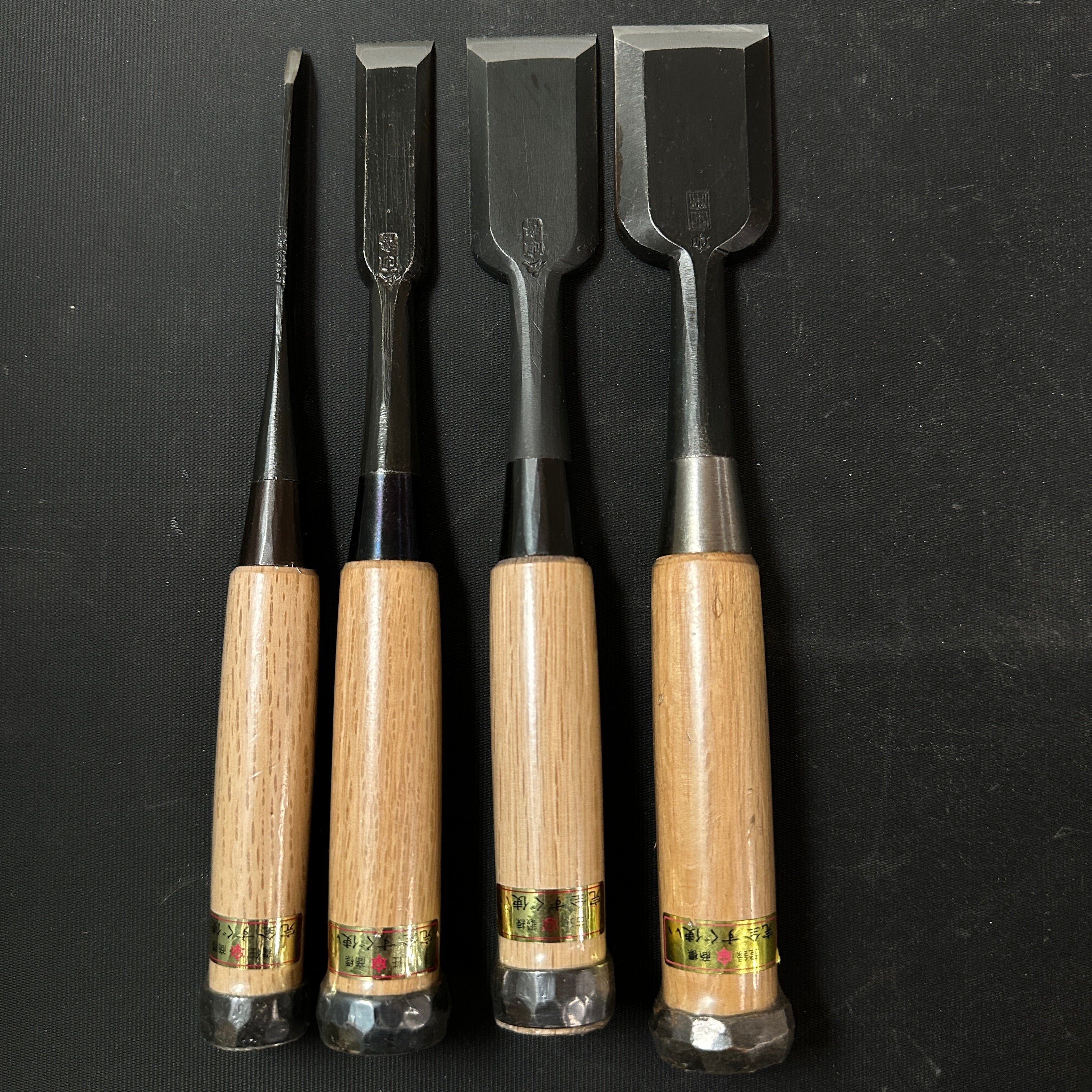 Tasai Bench chisels (Oirenomi) with blue steel 田斎作 黒仕上 追入鑿
