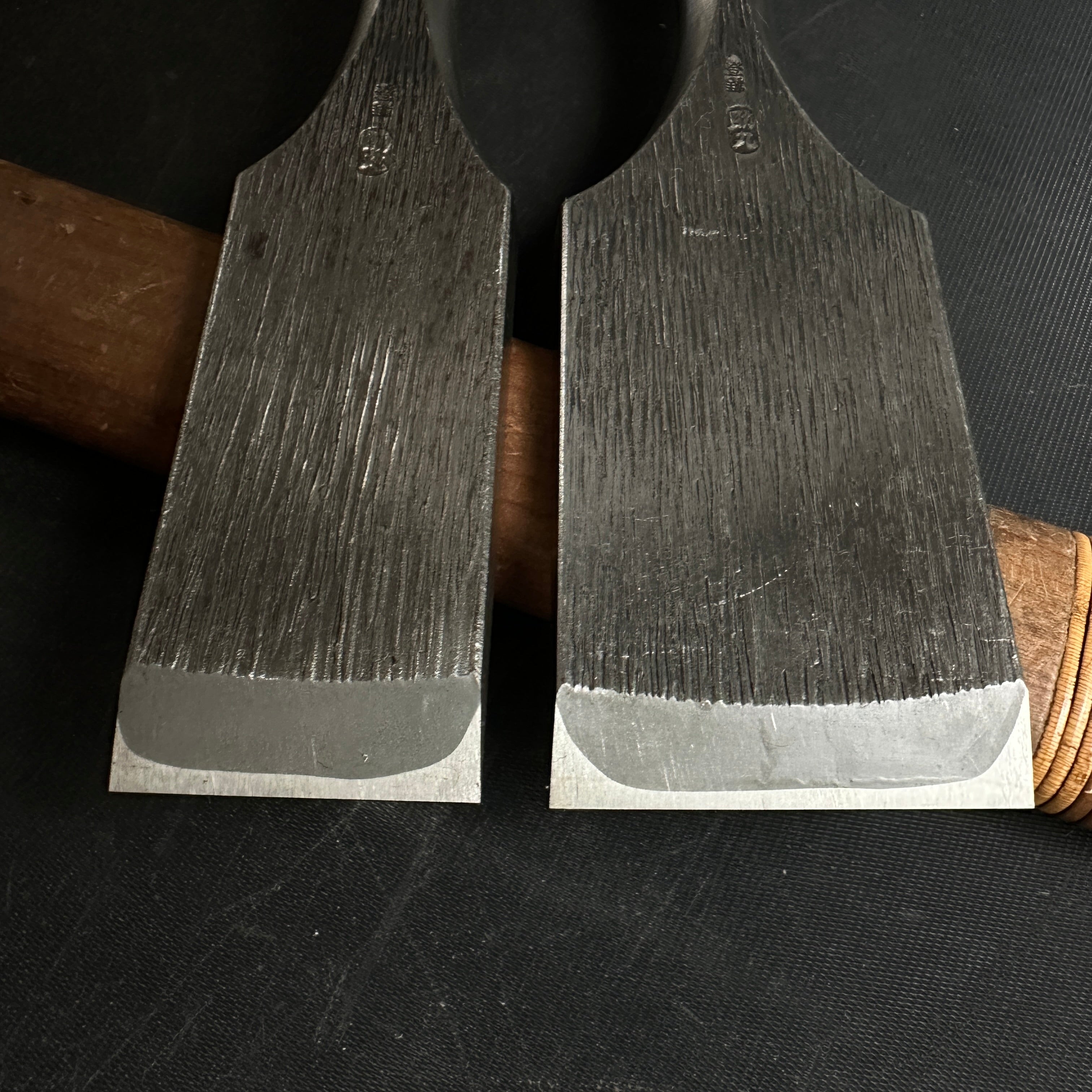 Old stock Sukemaru 3rd Damekiri chisels 掘出し物 三代助丸作 碓氷金三郎氏 ダメ切り鑿 三つ裏 Damekirinomi 36,48mm