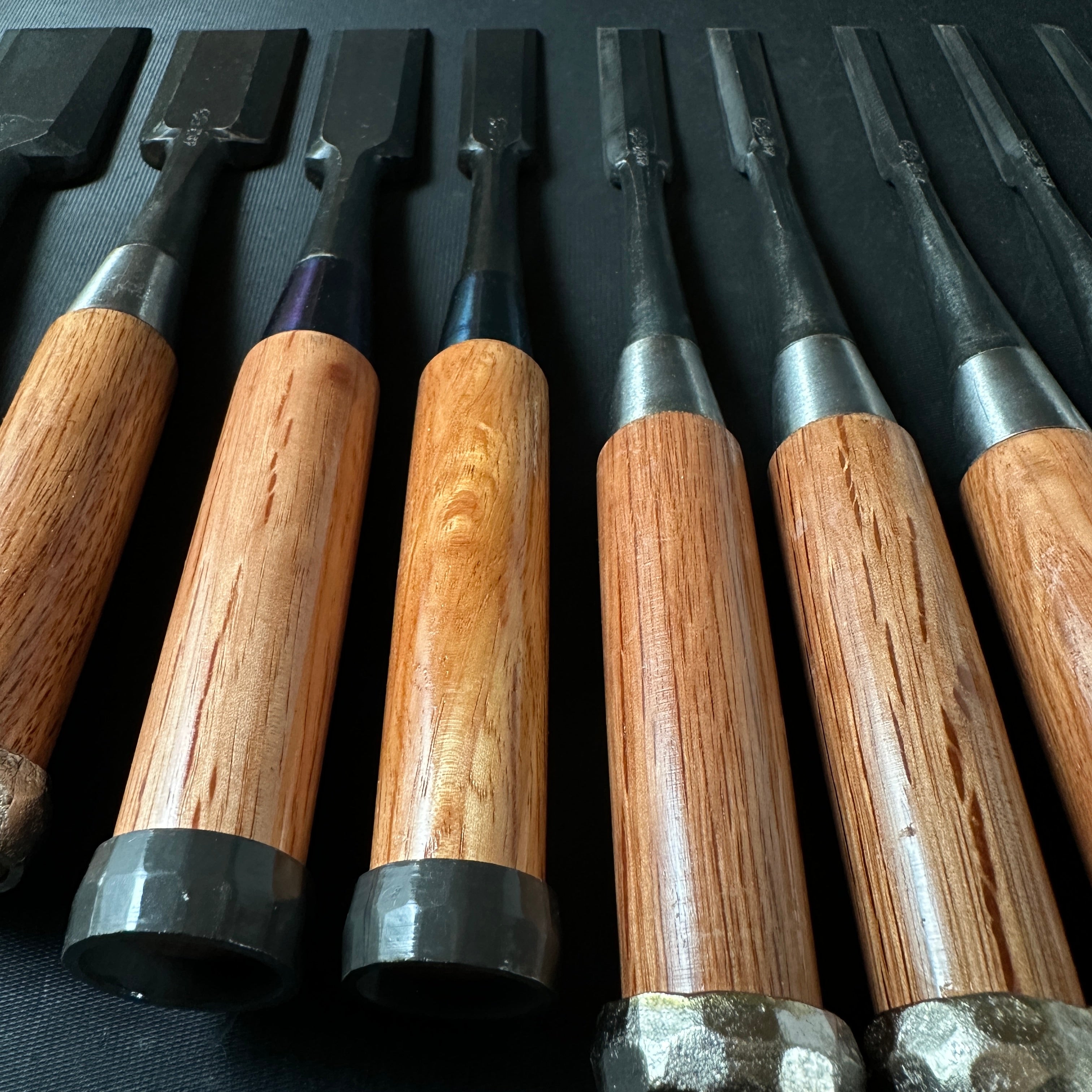 #M144 Koshihide Bench chisels set with Blue steel *** 越秀 追入組鑿 青紙鋼 Oirenomi