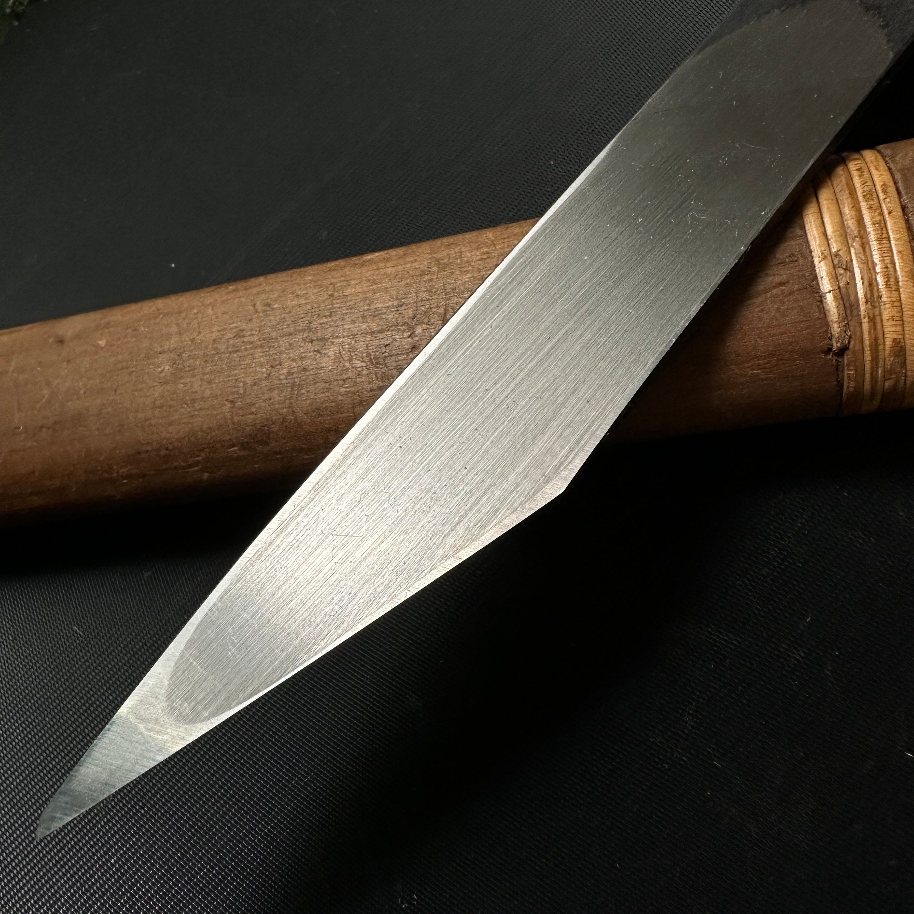 Yoshihide Sakamitsu Tsuchime Kokatana with White Steel 吉秀 三代坂光作 切出小刀 右 槌目仕上