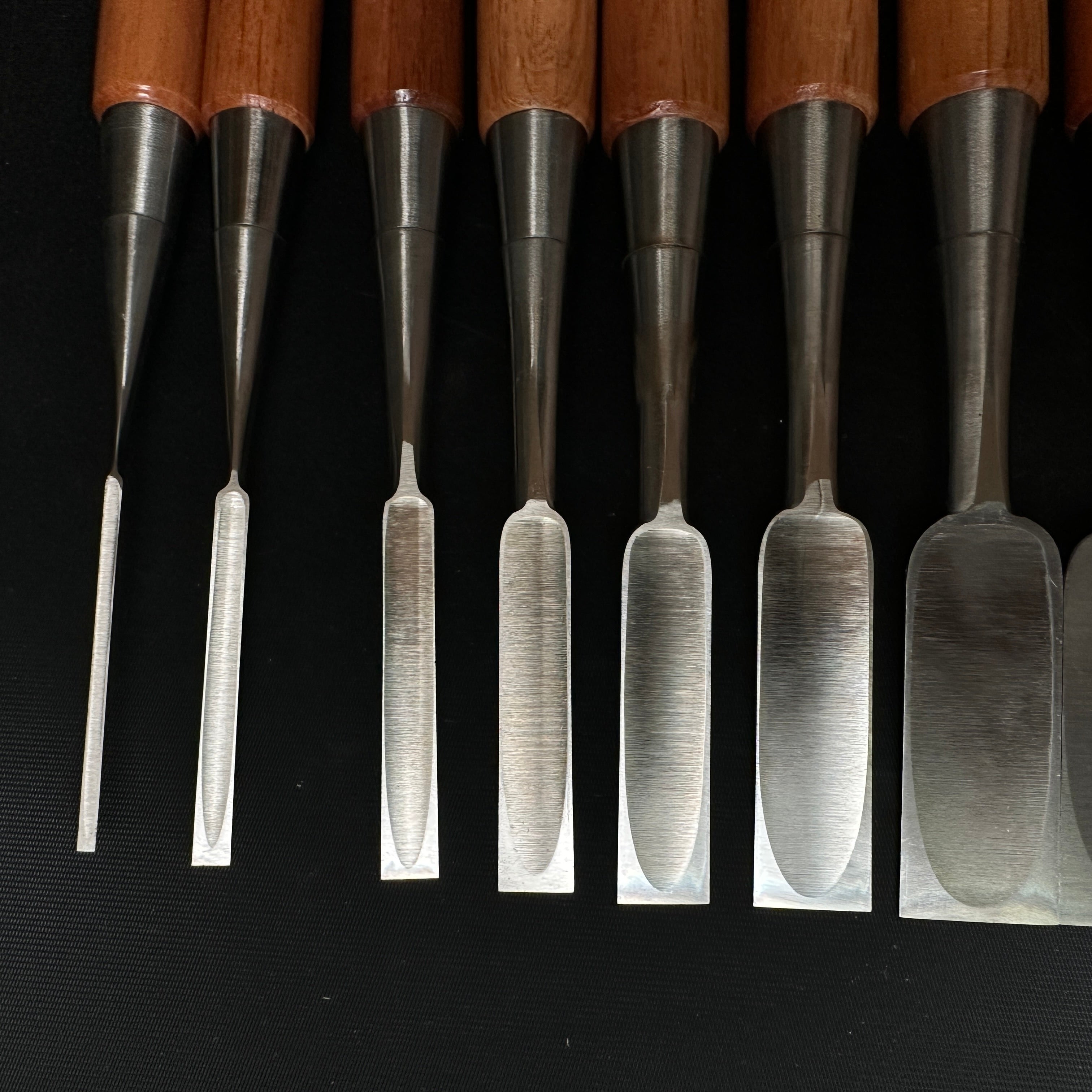 Old stock Sukemaru High-Speed Steel Bench chisels set 掘出し物 助丸 ハイス鋼追入組鑿 Oirenomi