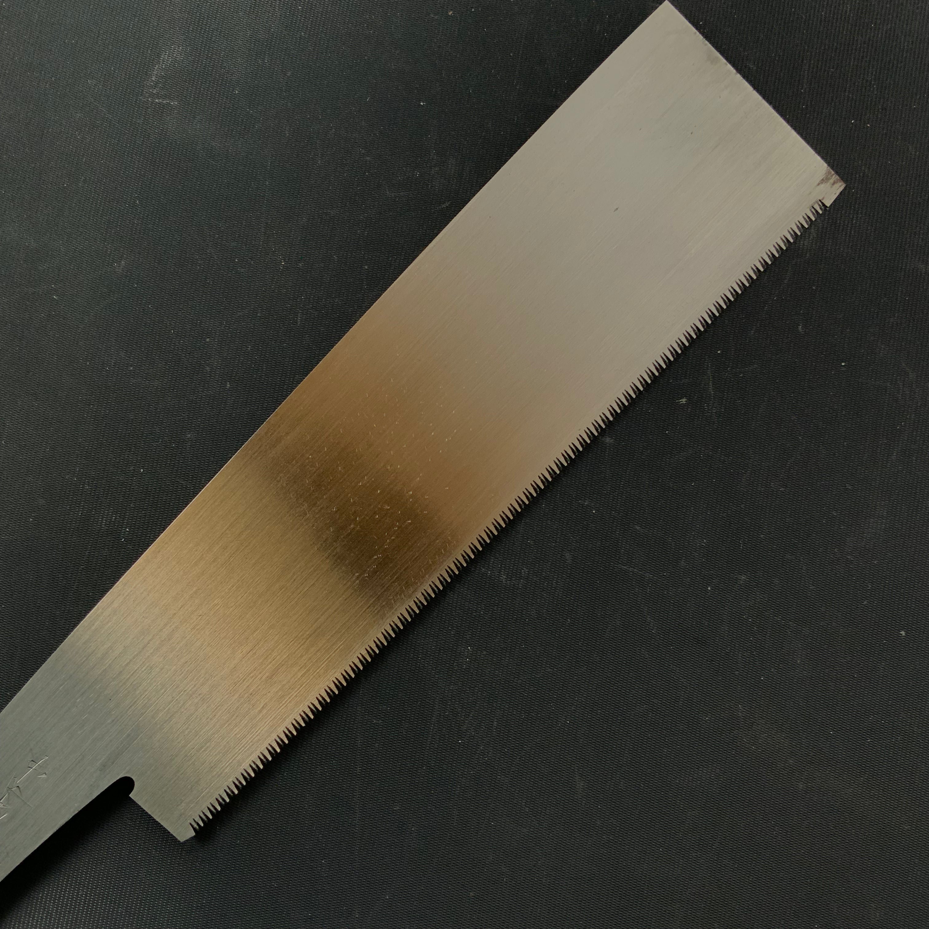 #K4 Ready to use! Old stock Single Edge Cross cut Hand Made Saw with Eddy Type Handles set by Kurashige 直ぐ使い 倉重栄助氏目立 渦巻き柄 片刃鋸 横挽 210m