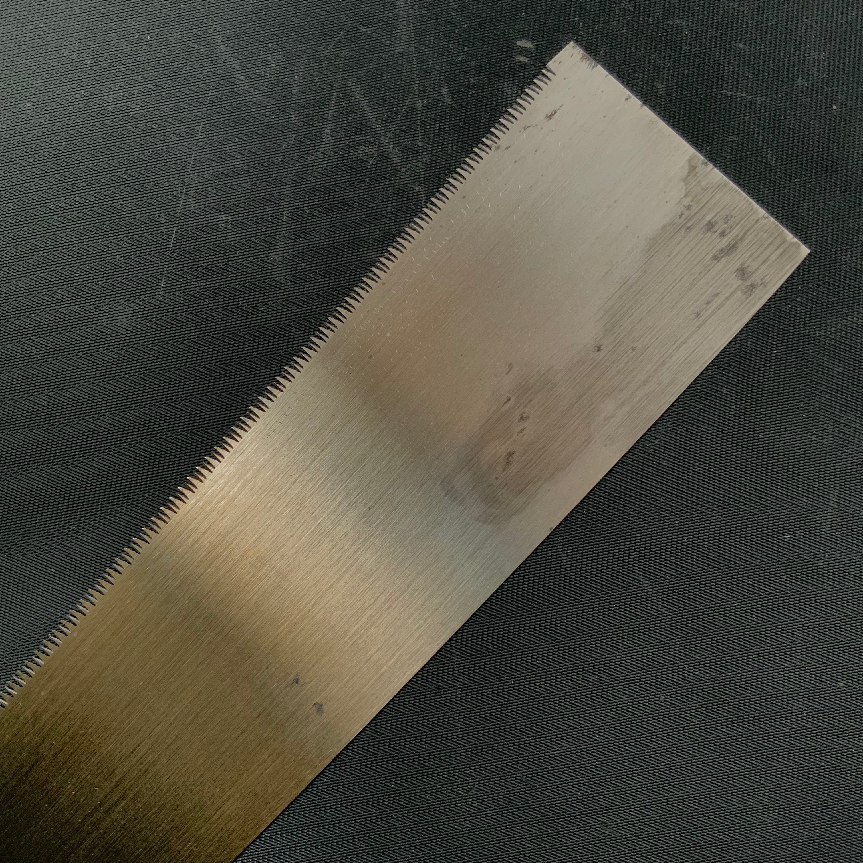 #K4 Ready to use! Old stock Single Edge Cross cut Hand Made Saw with Eddy Type Handles set by Kurashige 直ぐ使い 倉重栄助氏目立 渦巻き柄 片刃鋸 横挽 210m