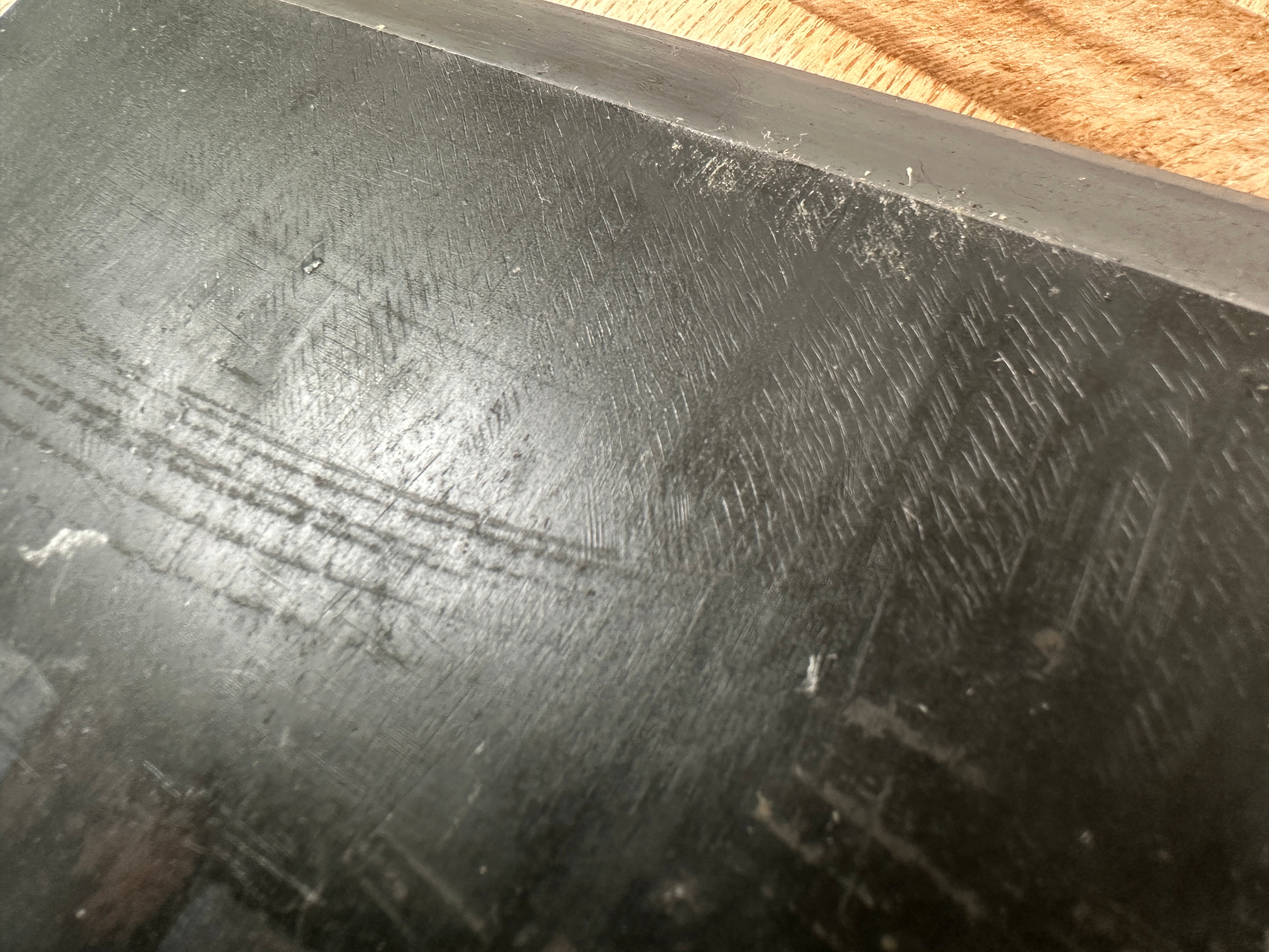 Genshin Large Plane(Kanna) by Funahiro with koyoshiya dai from Collection 蔵出し 舟弘作 玄心 大鉋 猪本台 168mm