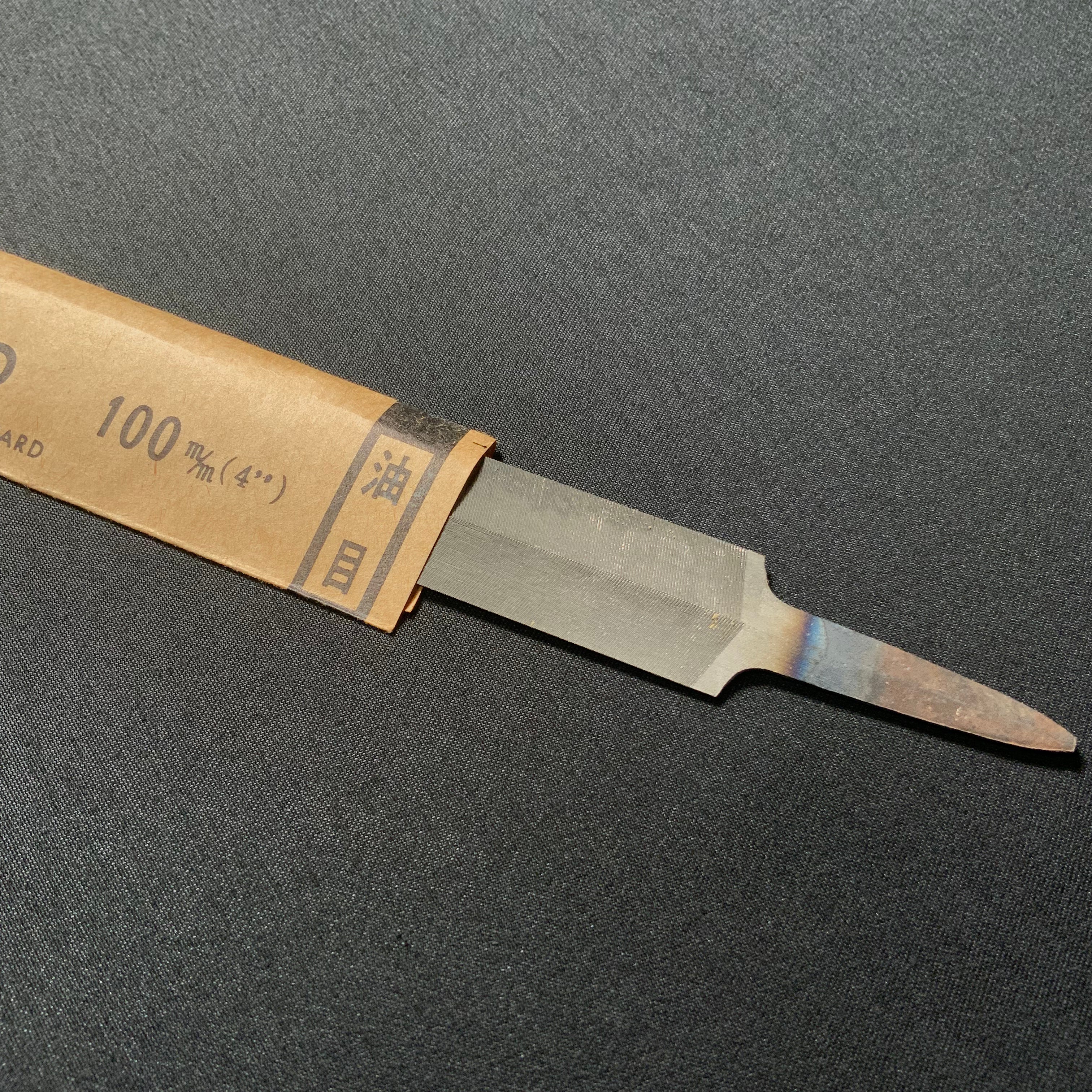 Old Stock NITTO file for Handsaw sharpening (Surikomi-Yasuri) Double-side Oil Grade 掘出し物 日東 すり込みヤスリ 油目 両刃 100mm