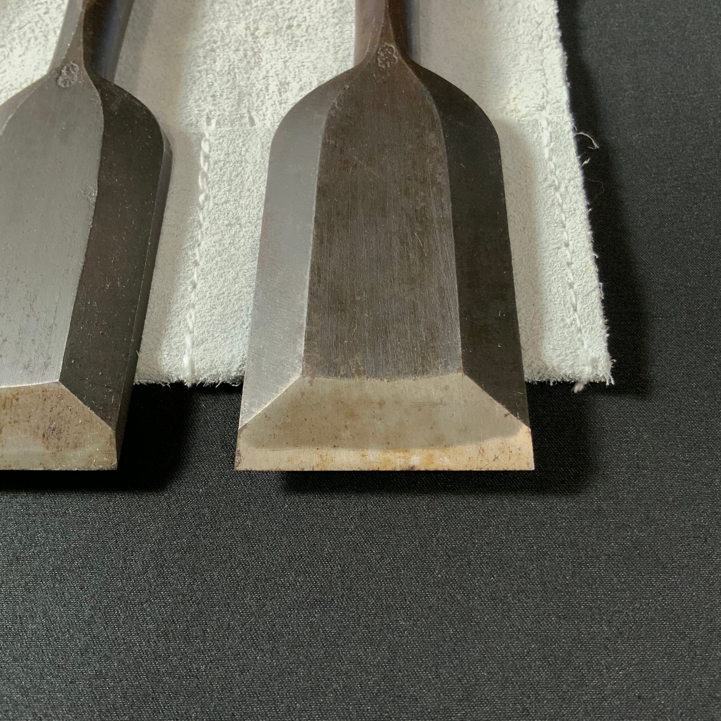 掘出し物 二代目左久作 叩き鑿7本組 池上喬庸作 Old stock Hidari Hisasaku 2rd Timber chisels set 7pc by Ikegami Takanobu Tatakinomi