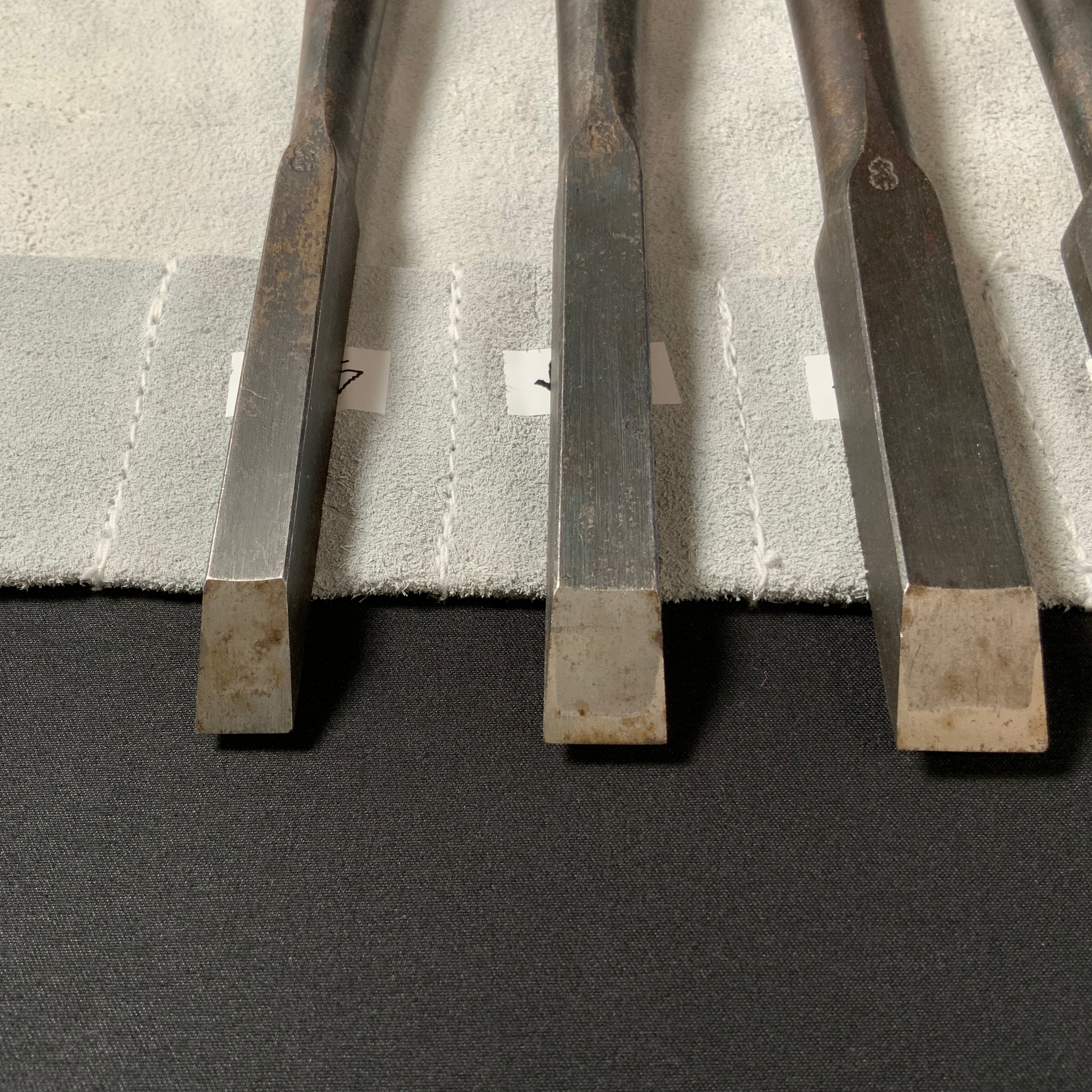 掘出し物 二代目左久作 叩き鑿7本組 池上喬庸作 Old stock Hidari Hisasaku 2rd Timber chisels set 7pc by Ikegami Takanobu Tatakinomi