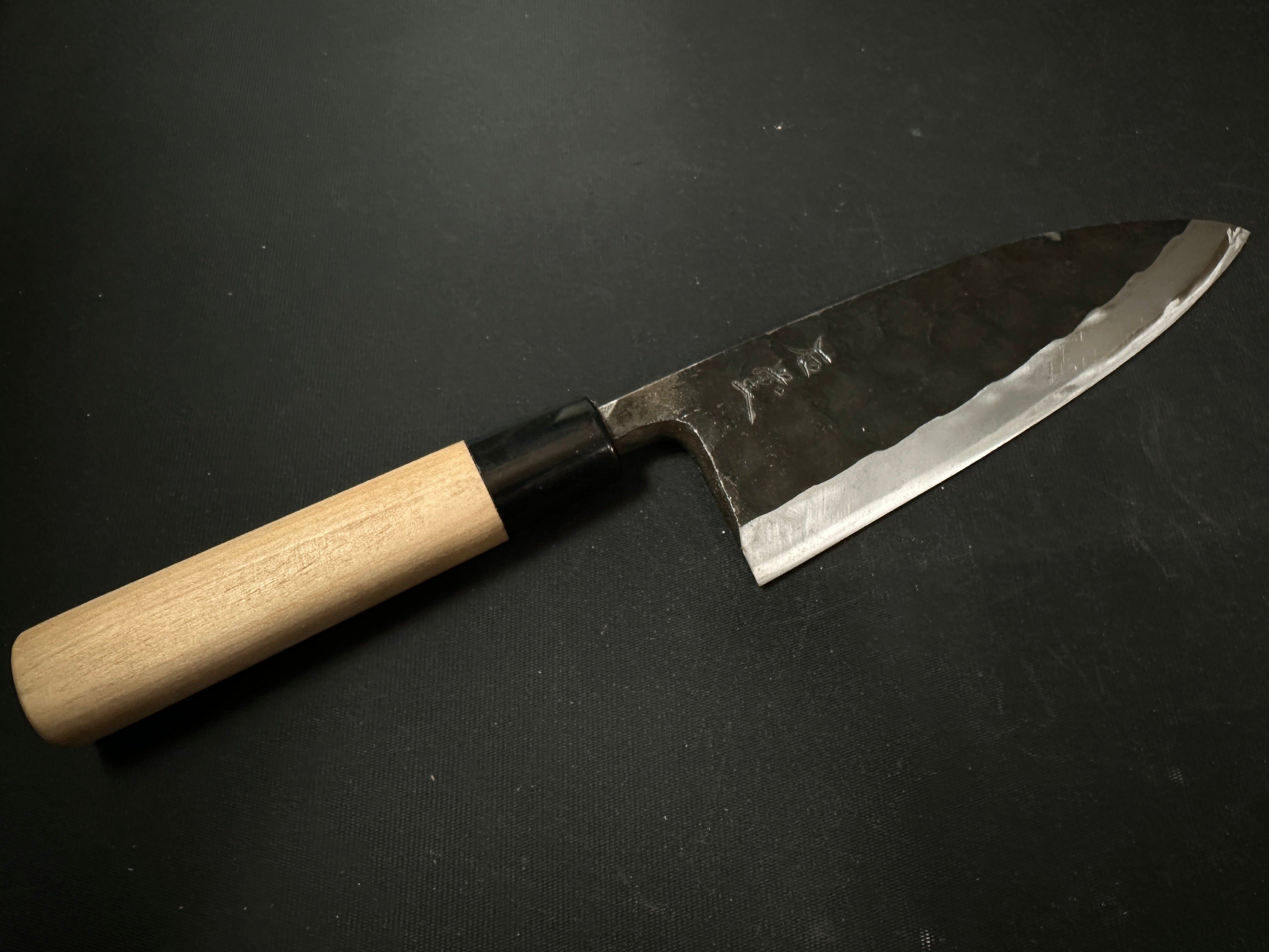 Old stock Ishido Deba Bocho with Blue steel kitchen knife 石堂 青紙鋼 出刃包丁 150mm