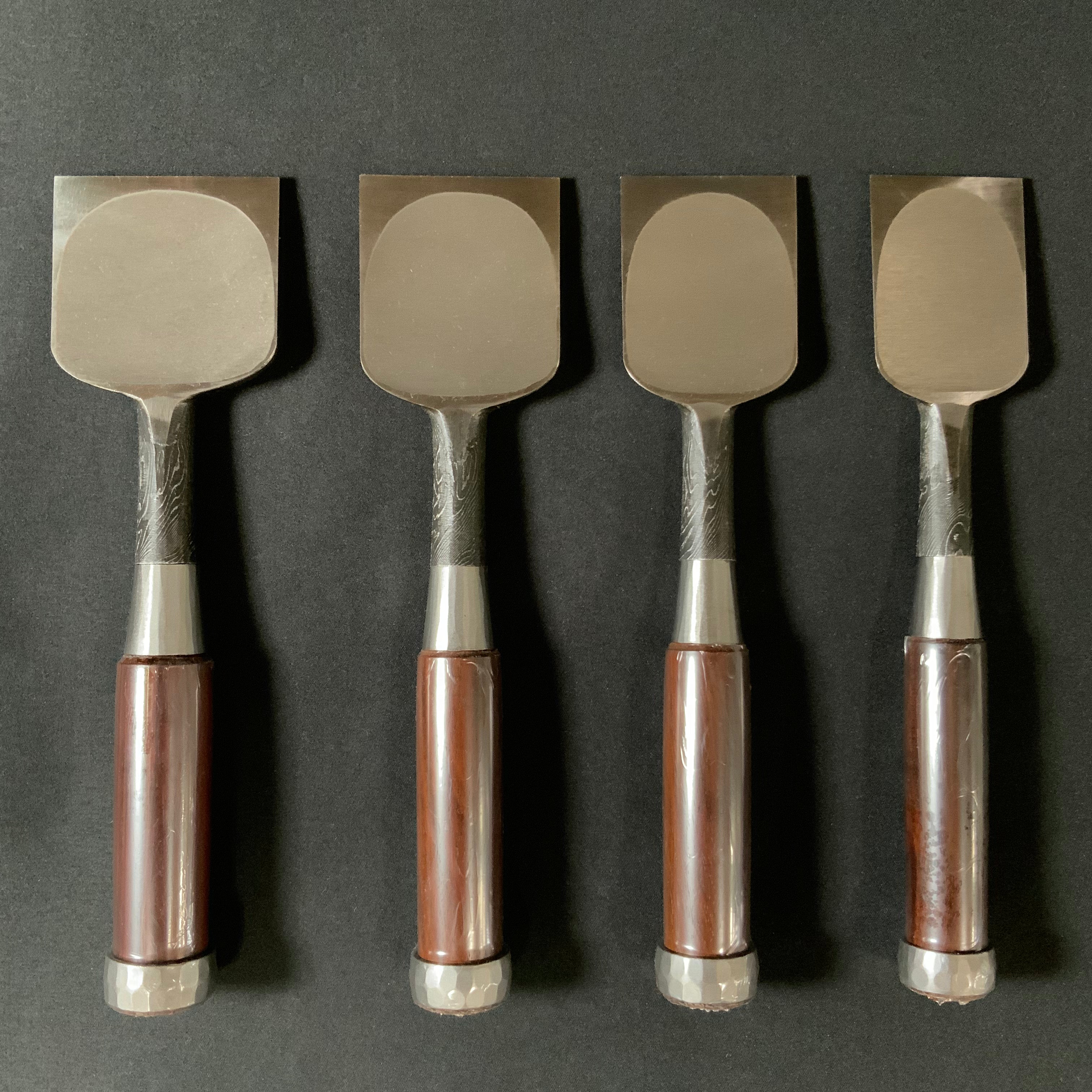 Tasai Mokume Special Bench chisels with Rosewood Handle (Large blade width) 田斎作 木目 追入鑿 紫檀柄