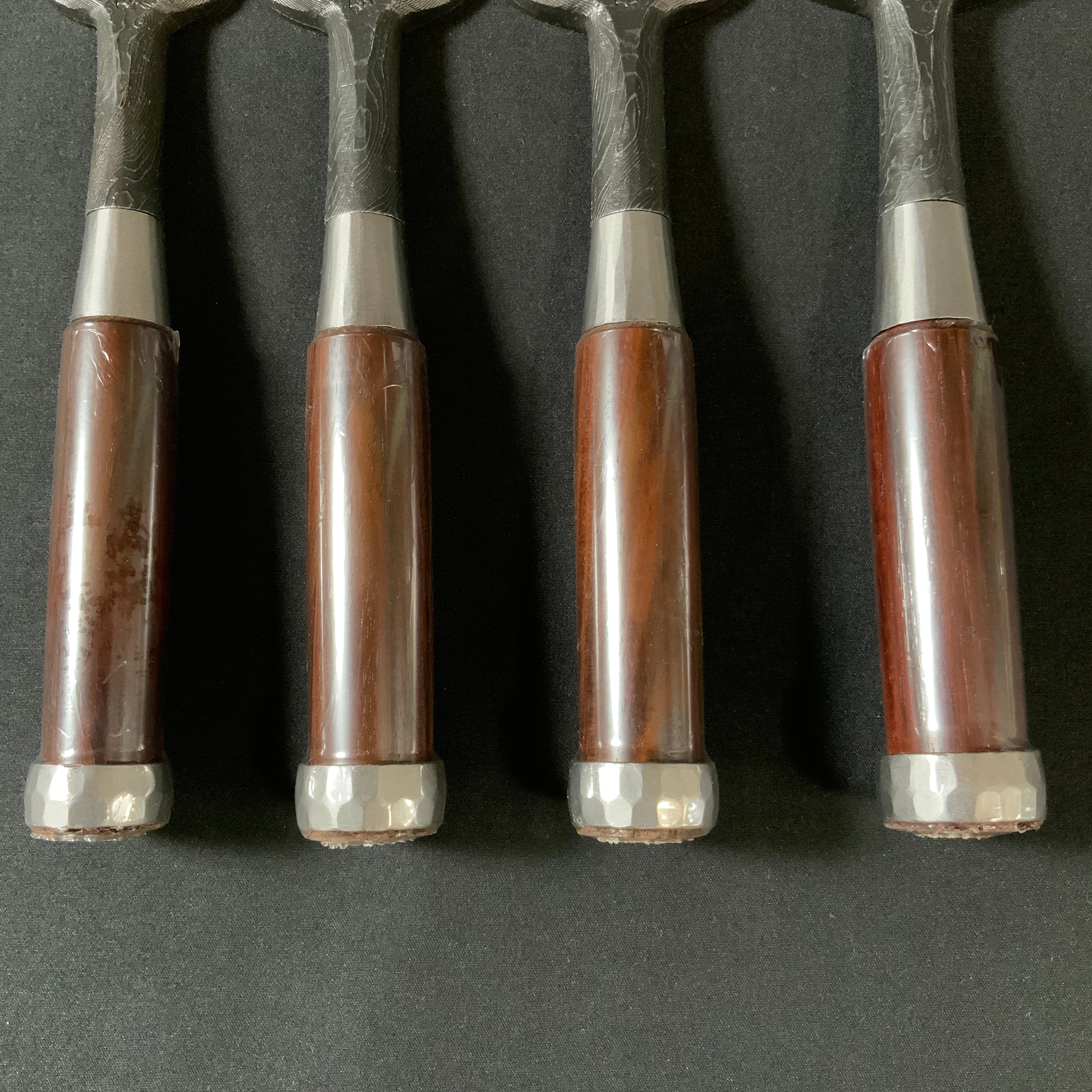 Tasai Mokume Special Bench chisels with Rosewood Handle (Large blade width) 田斎作 木目 追入鑿 紫檀柄