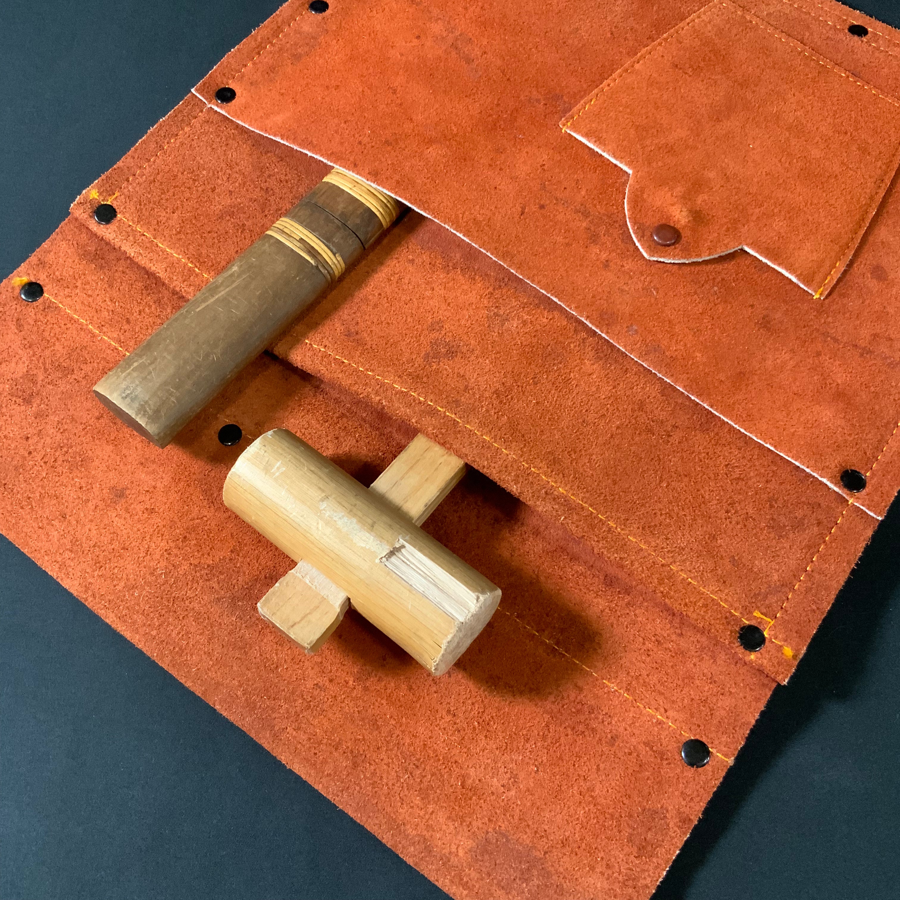 Working Waist Bag Japanese Carpenter Leather Bag 大工 仮枠腰袋 革製