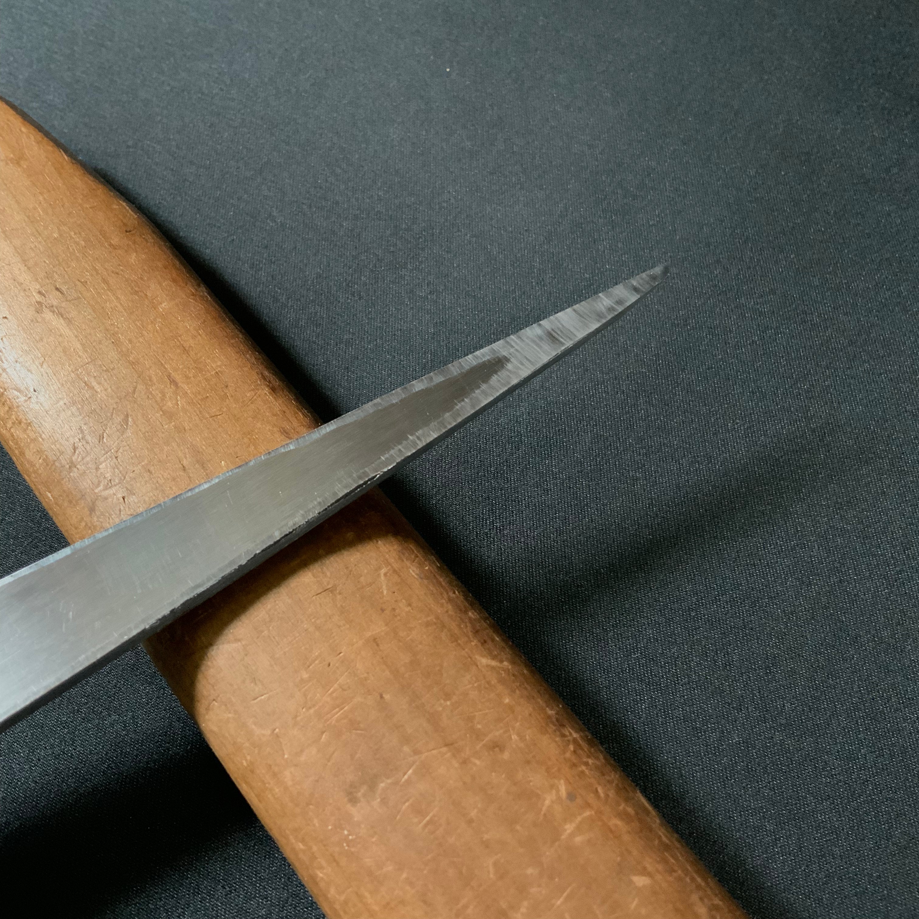 梅心子 繰り小刀 右 革サヤ付 138mm Baishinshi Kuri Kokatana (Carving knife) with leather sheath Right hand