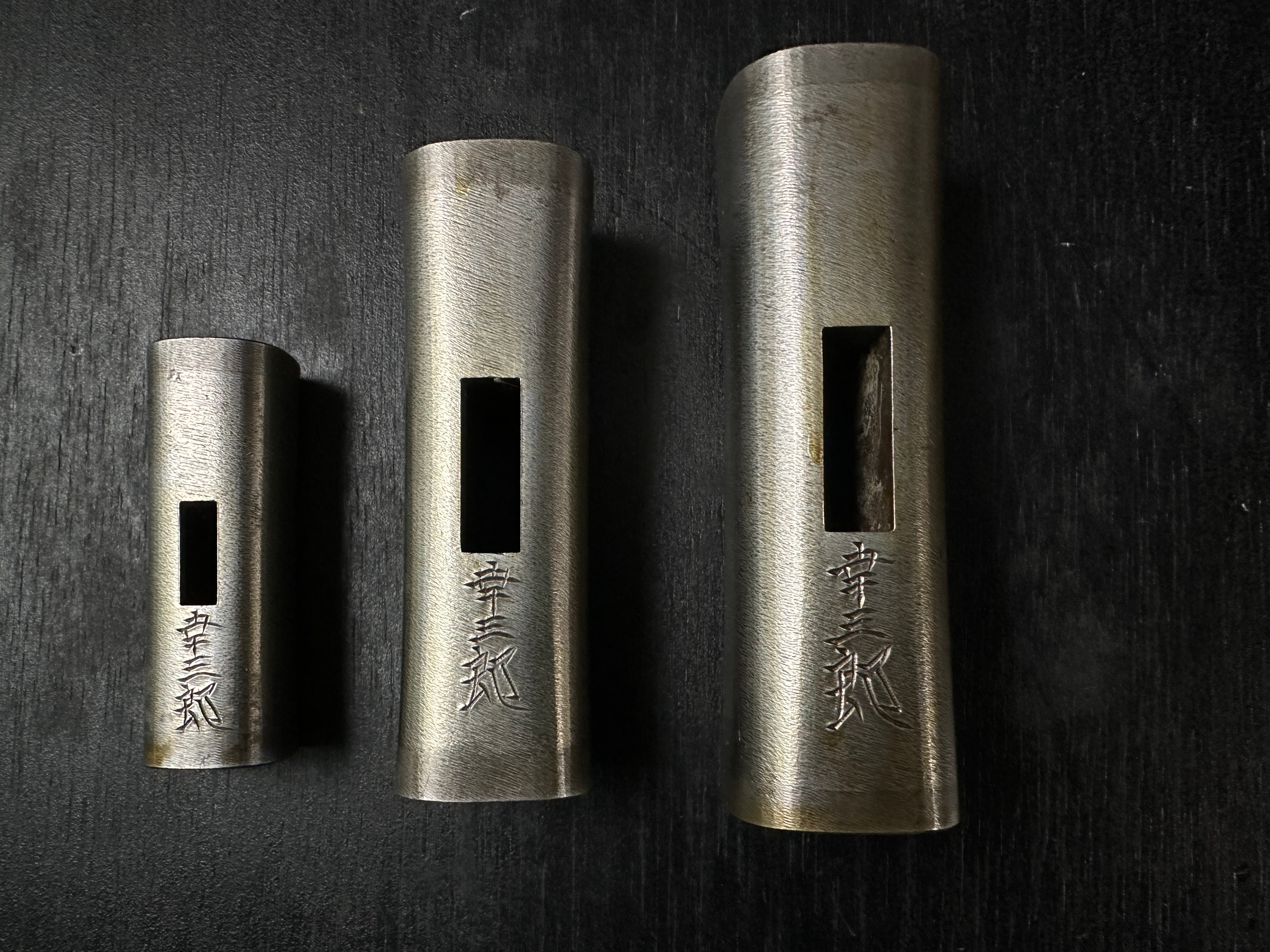 Old stock Kouzaburou Pasting steel Square Hammers set 長谷川幸三郎氏 四角玄翁 鋼付 30匁 60匁 100匁 セット