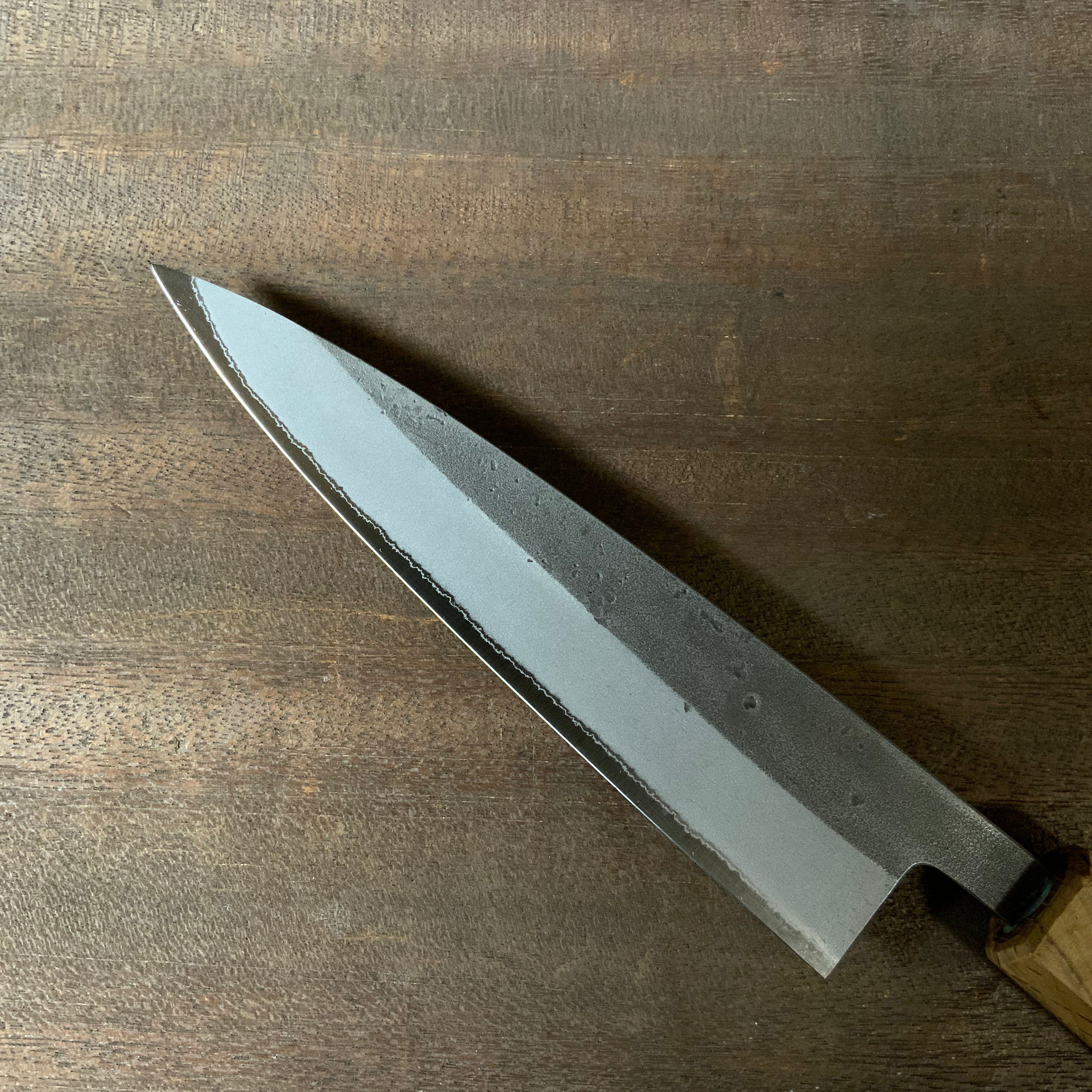 Muneyoshi Petit Knife with blue steel and oak handle 宗吉 ペティナイフ 青紙付 八角樫柄付 135mm