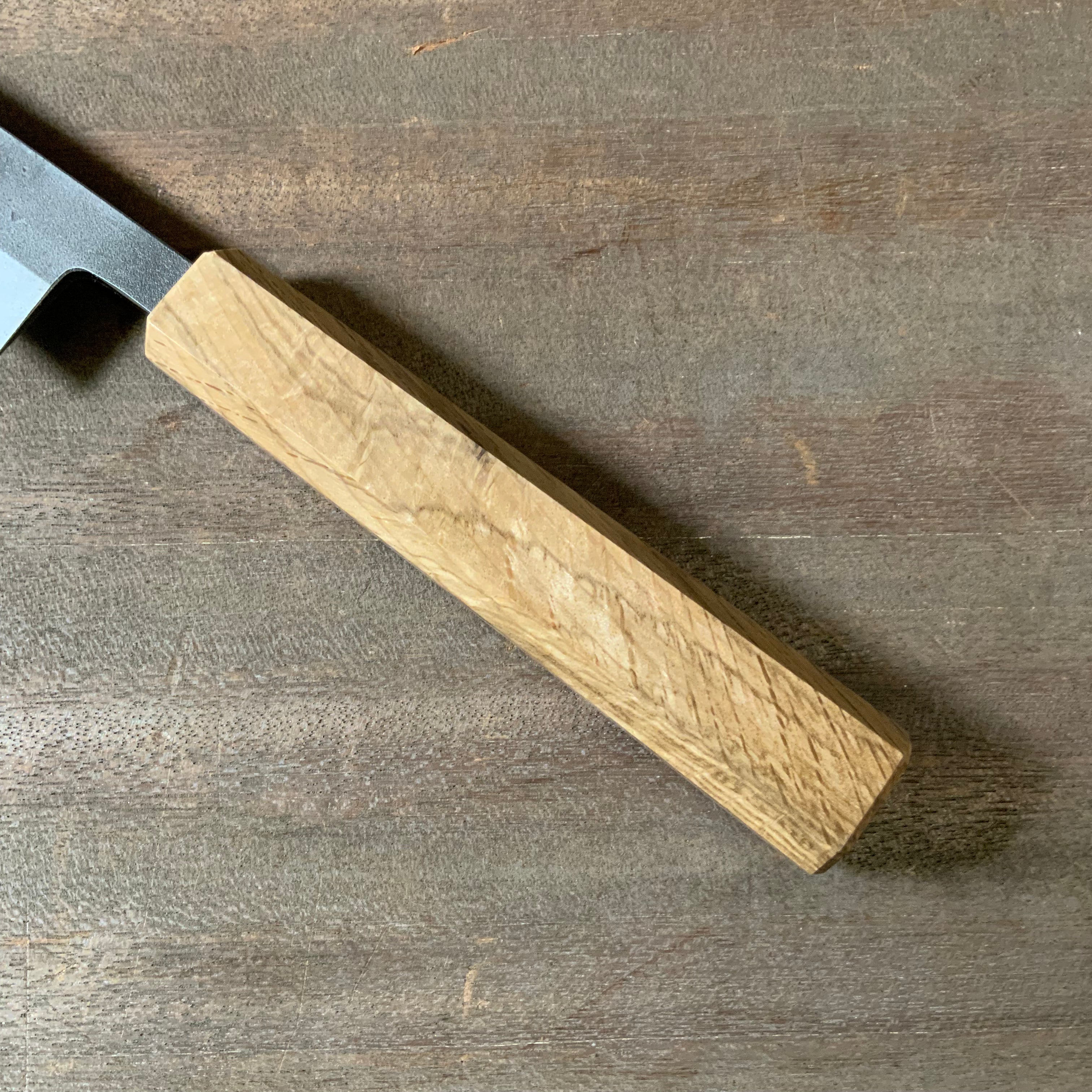 Muneyoshi Petit Knife with blue steel and oak handle 宗吉 ペティナイフ 青紙付 八角樫柄付 135mm