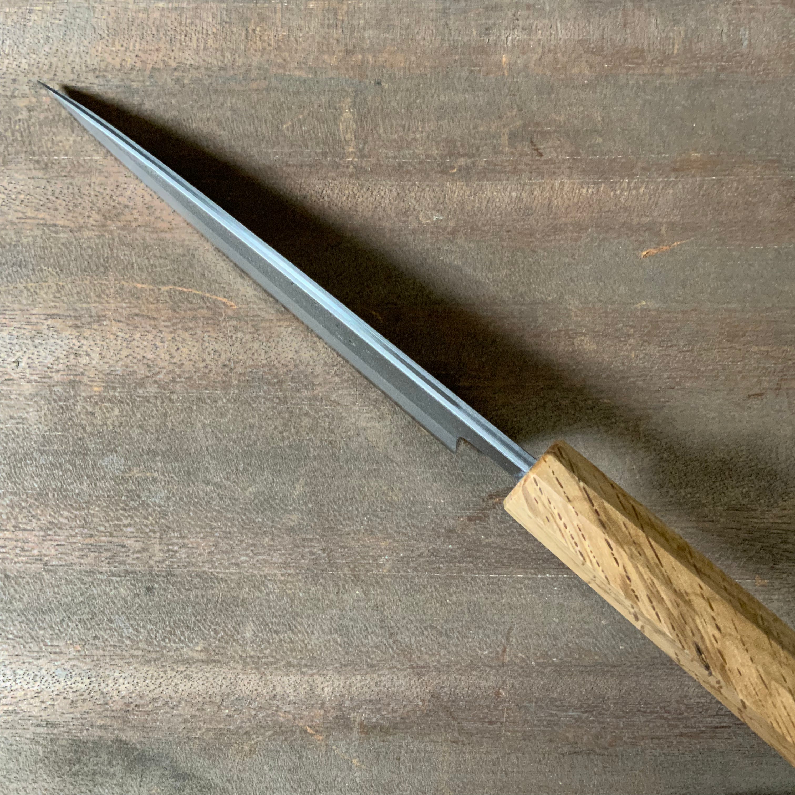 Muneyoshi Petit Knife with blue steel and oak handle 宗吉 ペティナイフ 青紙付 八角樫柄付 135mm