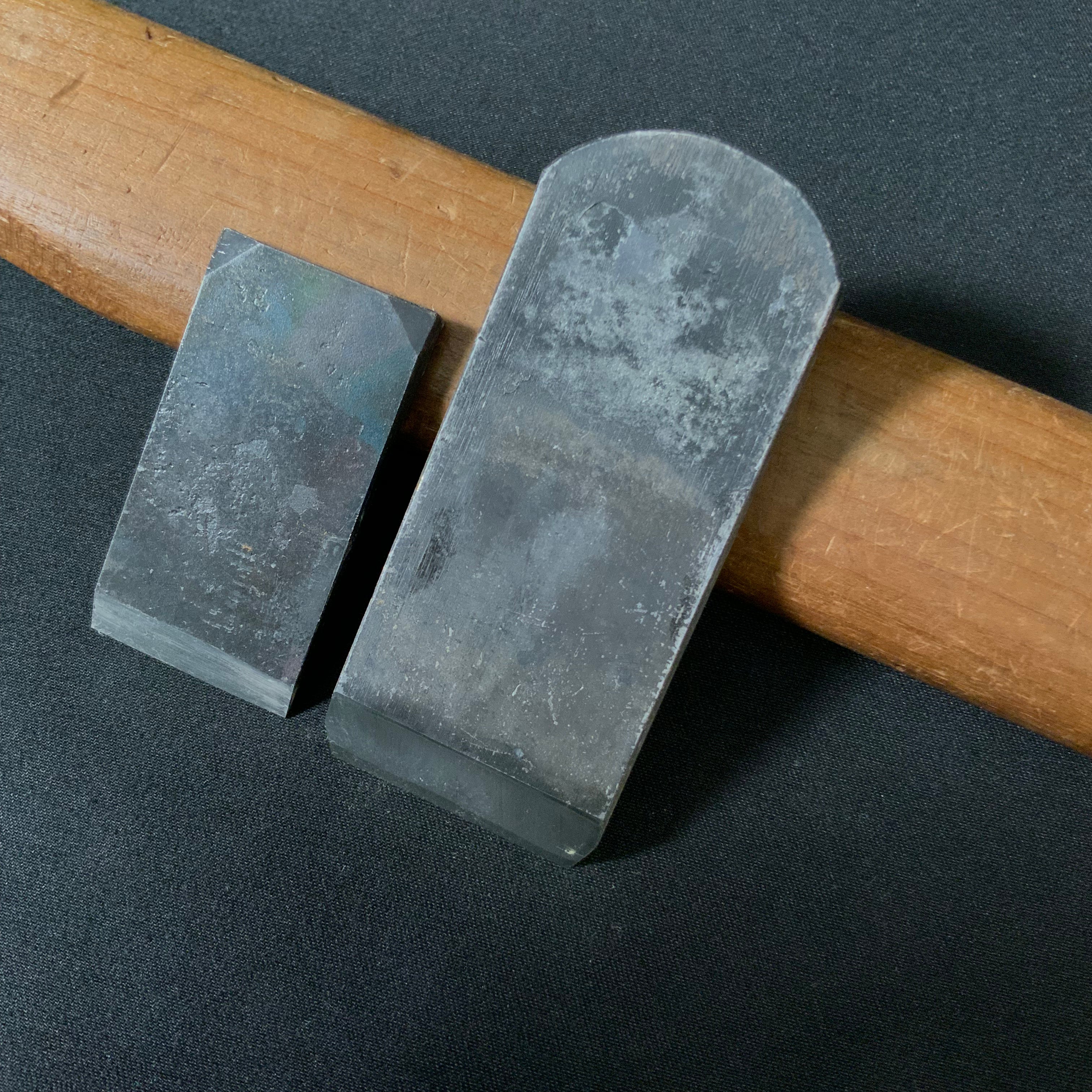 Old stock Chamfer Plane 60° with blue steel 掘出し物 小森作 國鶴 猿面取鉋 真鍮張り 30mm
