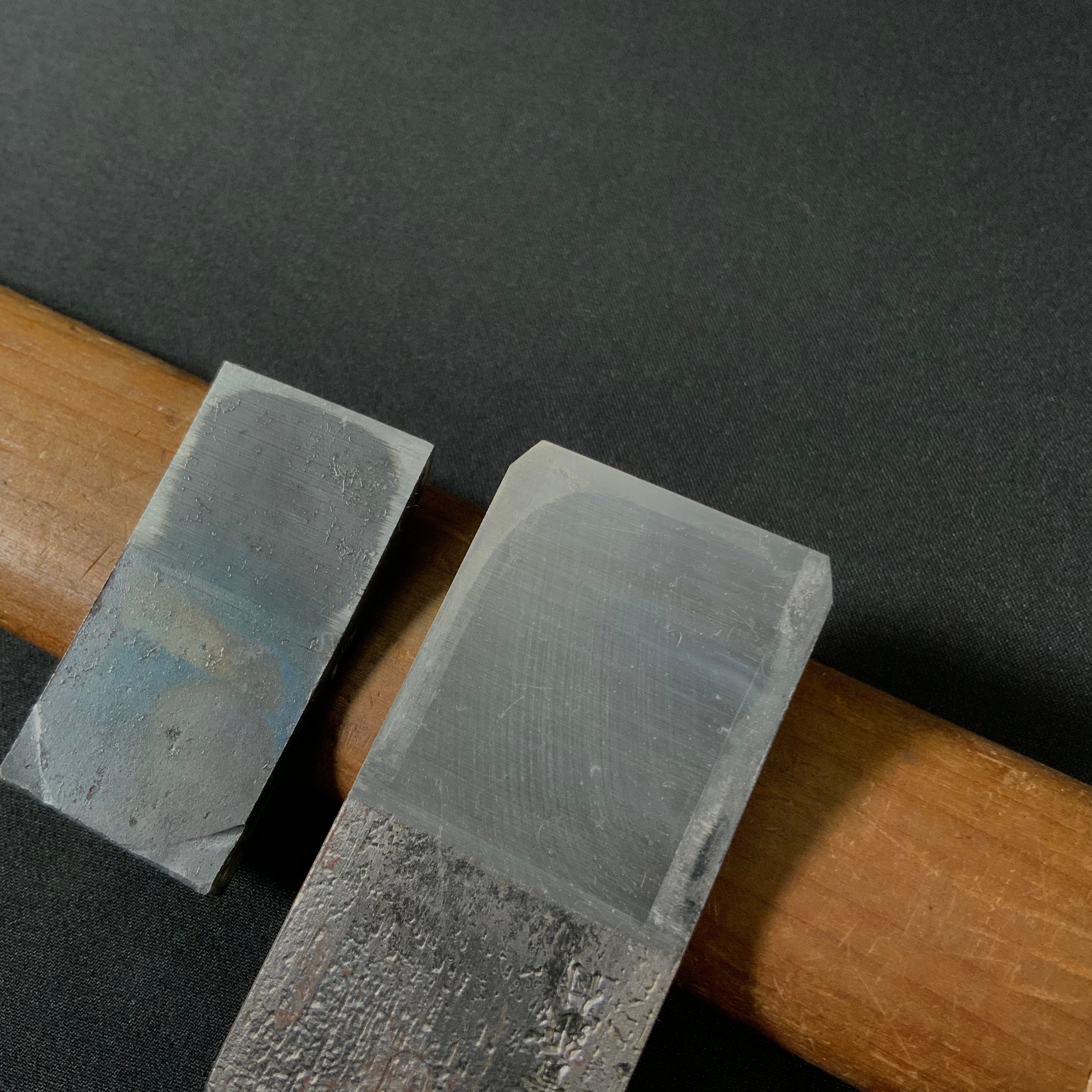 Old stock Chamfer Plane 60° with blue steel 掘出し物 小森作 國鶴 猿面取鉋 真鍮張り 30mm