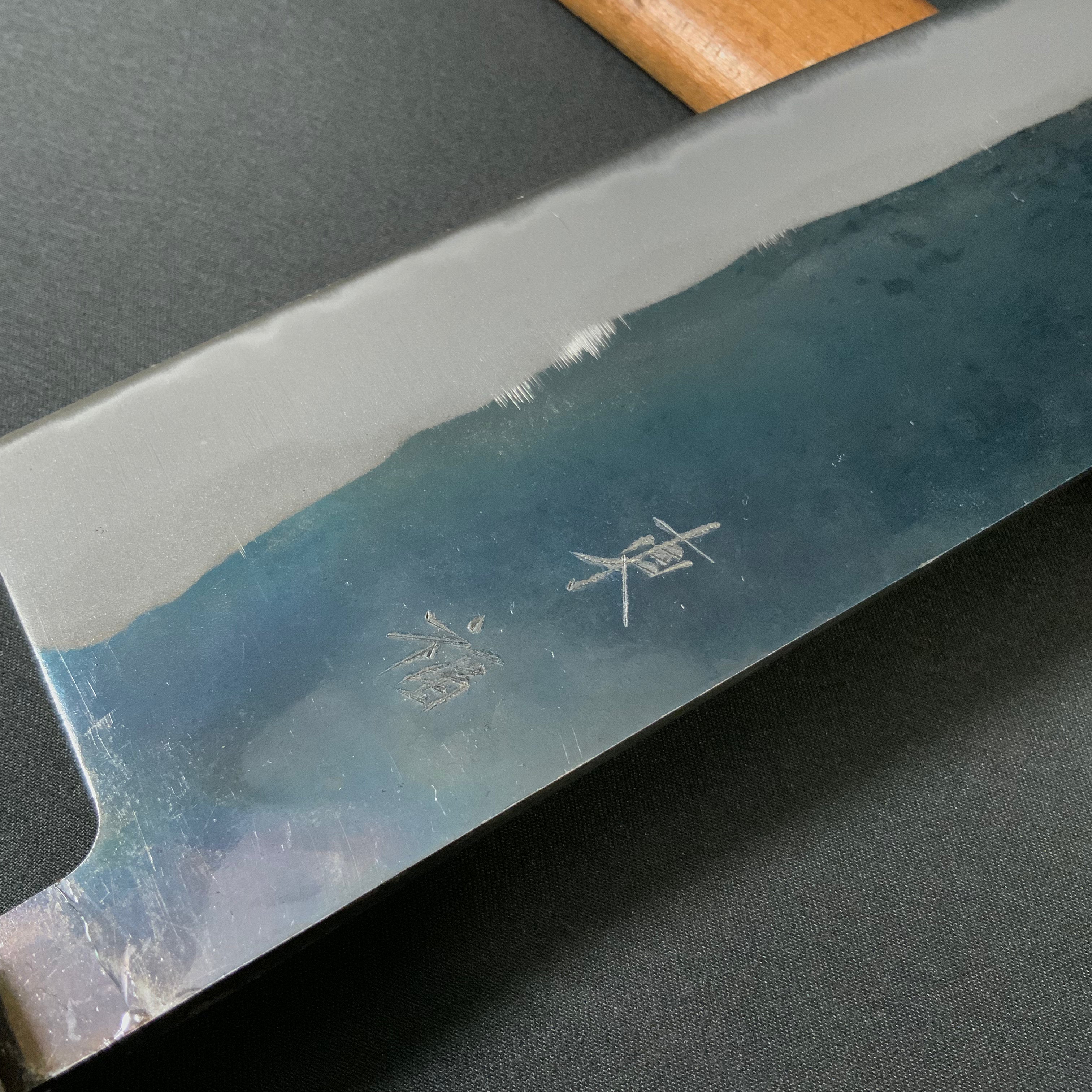 Toufuku Kurouchi Nakiri Hocho White Steel 東福作 黒打 菜切包丁(幅広)白紙付 175mm