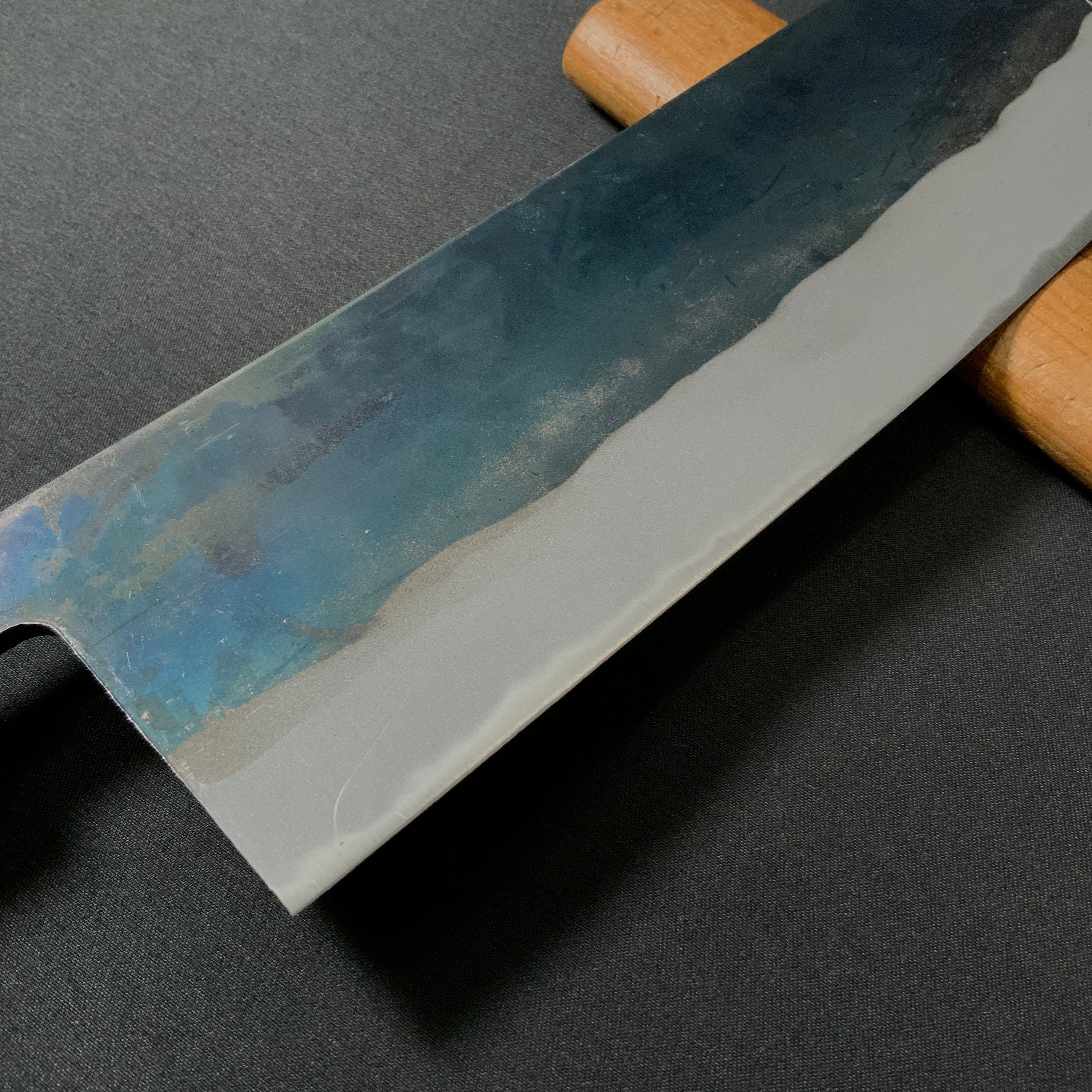 Toufuku Kurouchi Nakiri Hocho White Steel 東福作 黒打 菜切包丁(幅広)白紙付 175mm