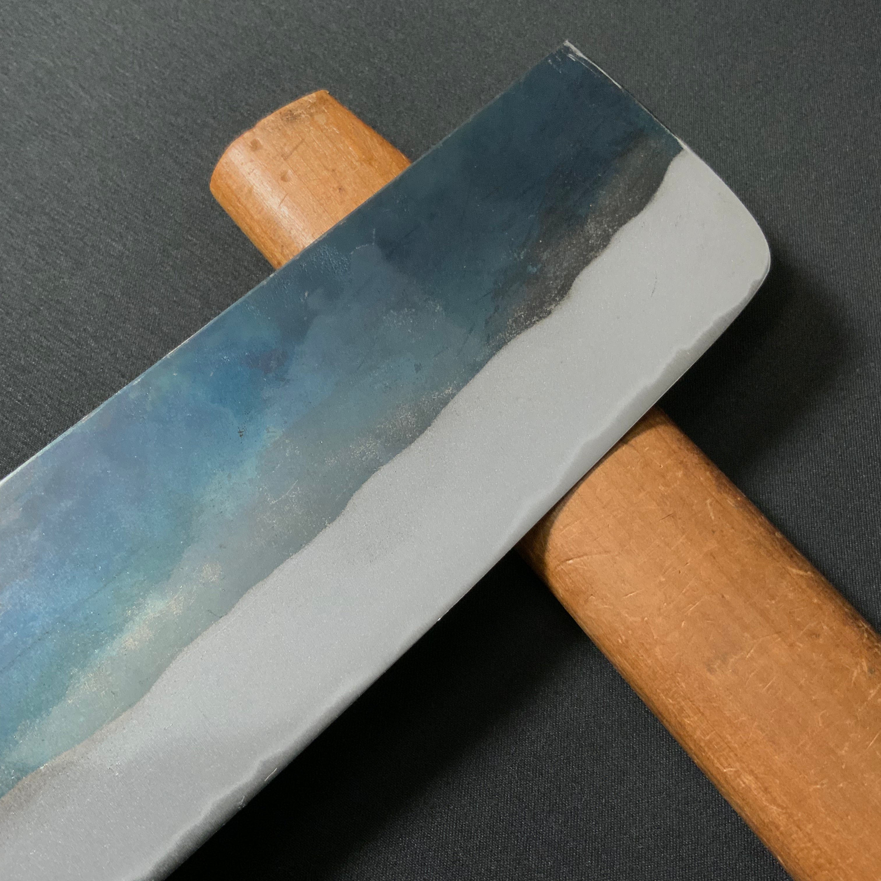 Toufuku Kurouchi Nakiri Hocho White Steel 東福作 黒打 菜切包丁(幅広)白紙付 175mm