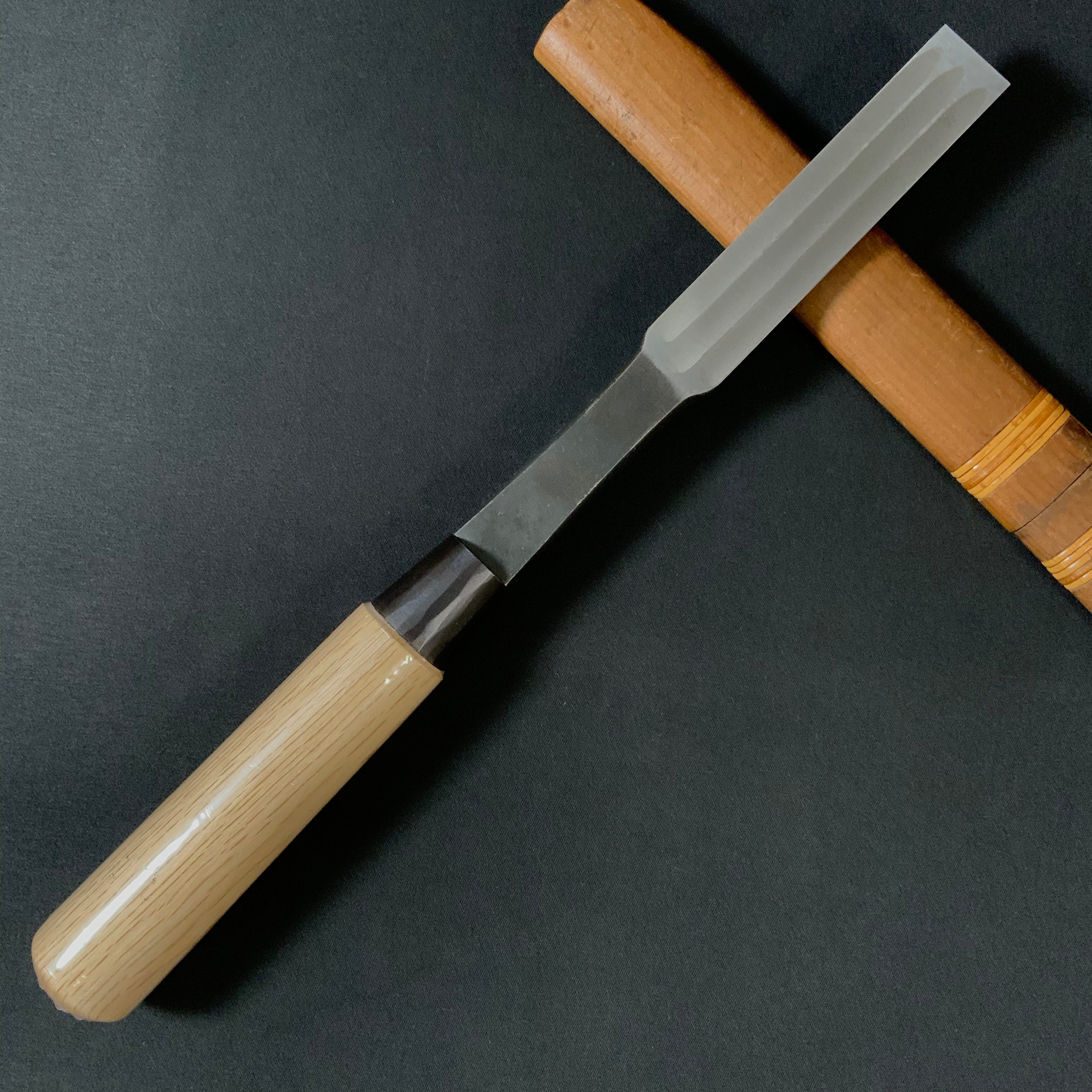 田斎作 黒仕上 腰型鑿 三枚裏 24mm Tasai lumbar chisel Triple Ura