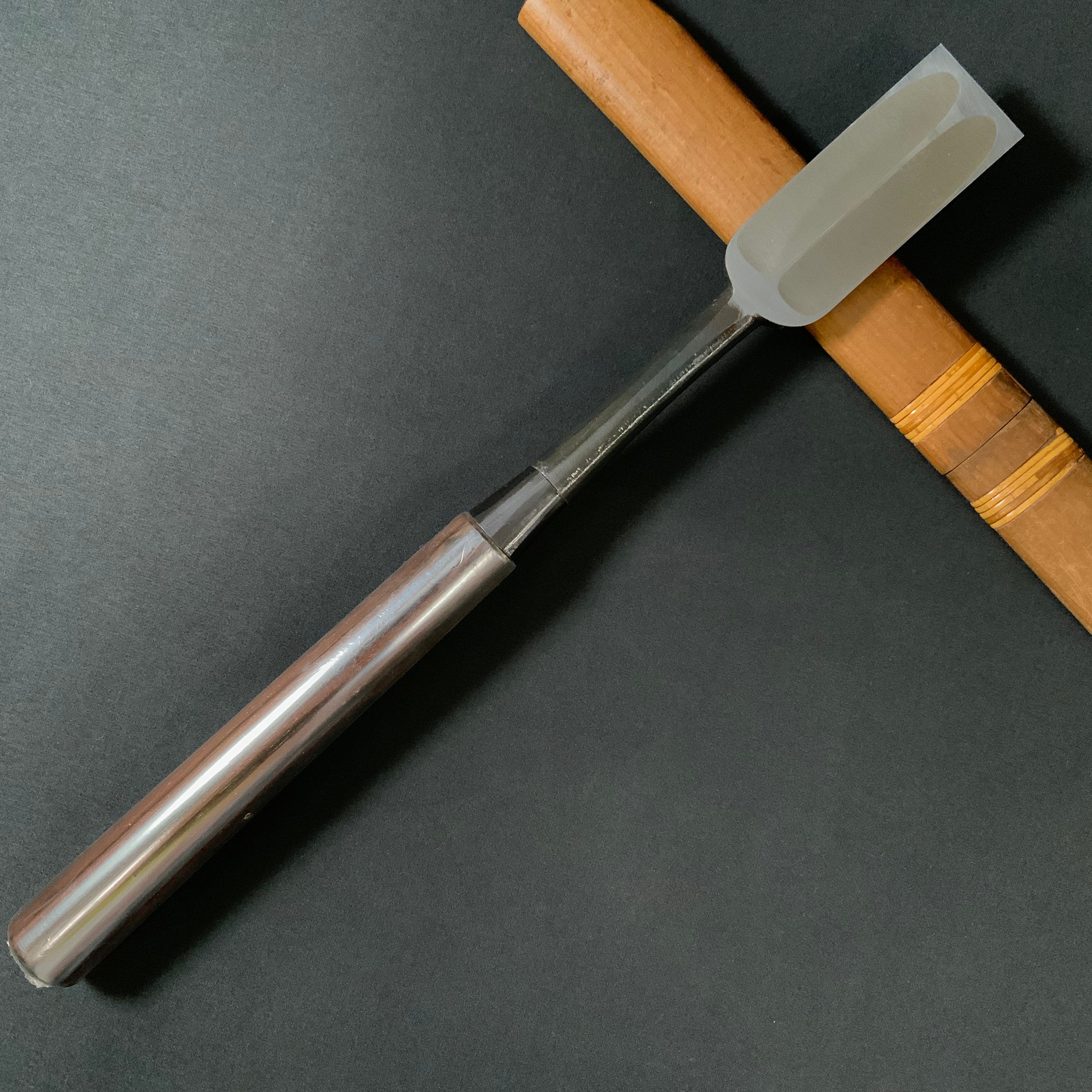 田斎作 黒仕上 鎬薄鑿 二枚裏 黒檀柄 Tasai Dovetail Paring chisels black finished with Ebony handle usunomi
