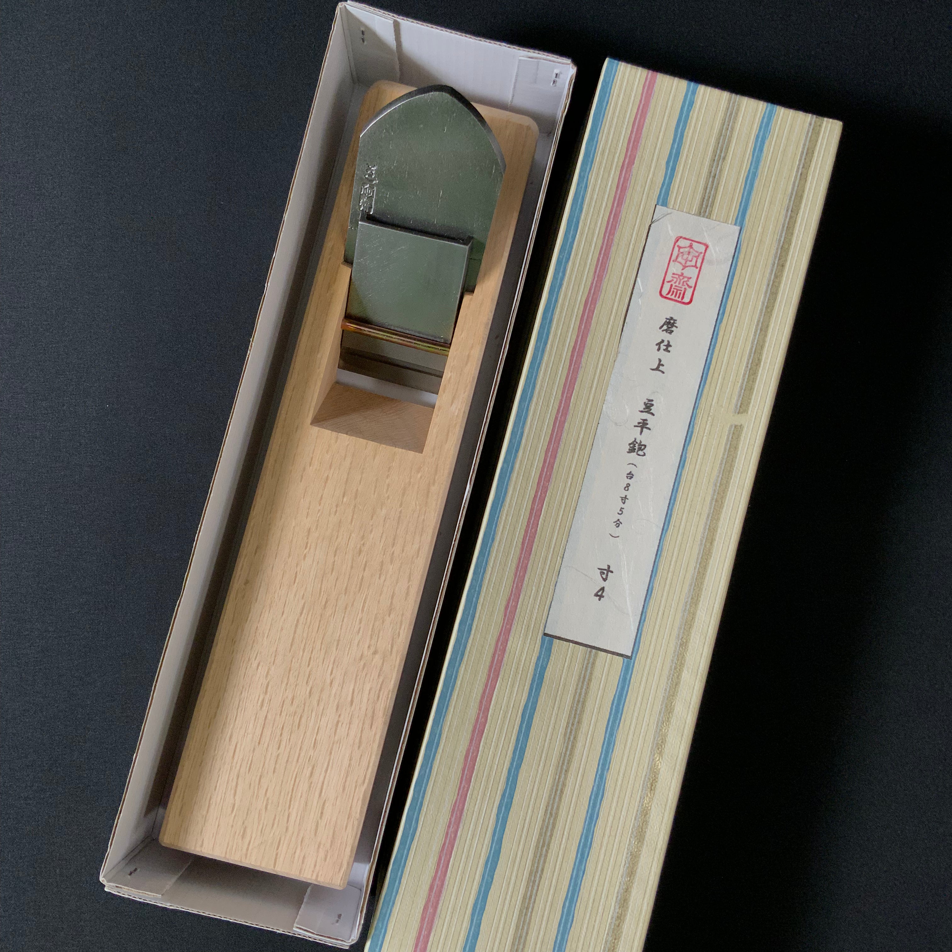 Tasai polish Mini Flat Plane with Blue steel mamehira kanna 田斎作 磨仕上 豆平鉋 42mm