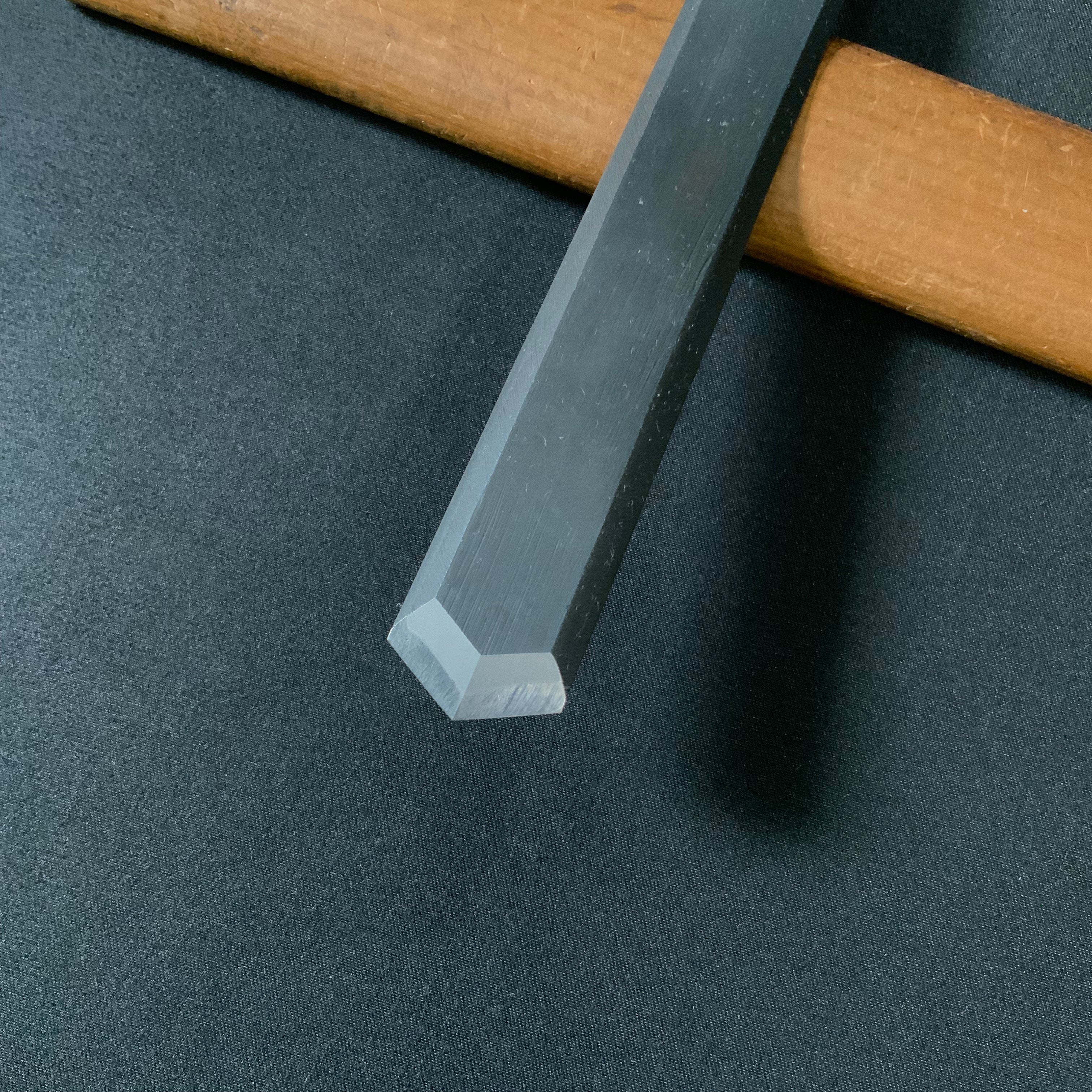 Tasai Kensaki Knives (usumuki) black finished with blue steel 田斎 黒仕上 剣先(薄向)