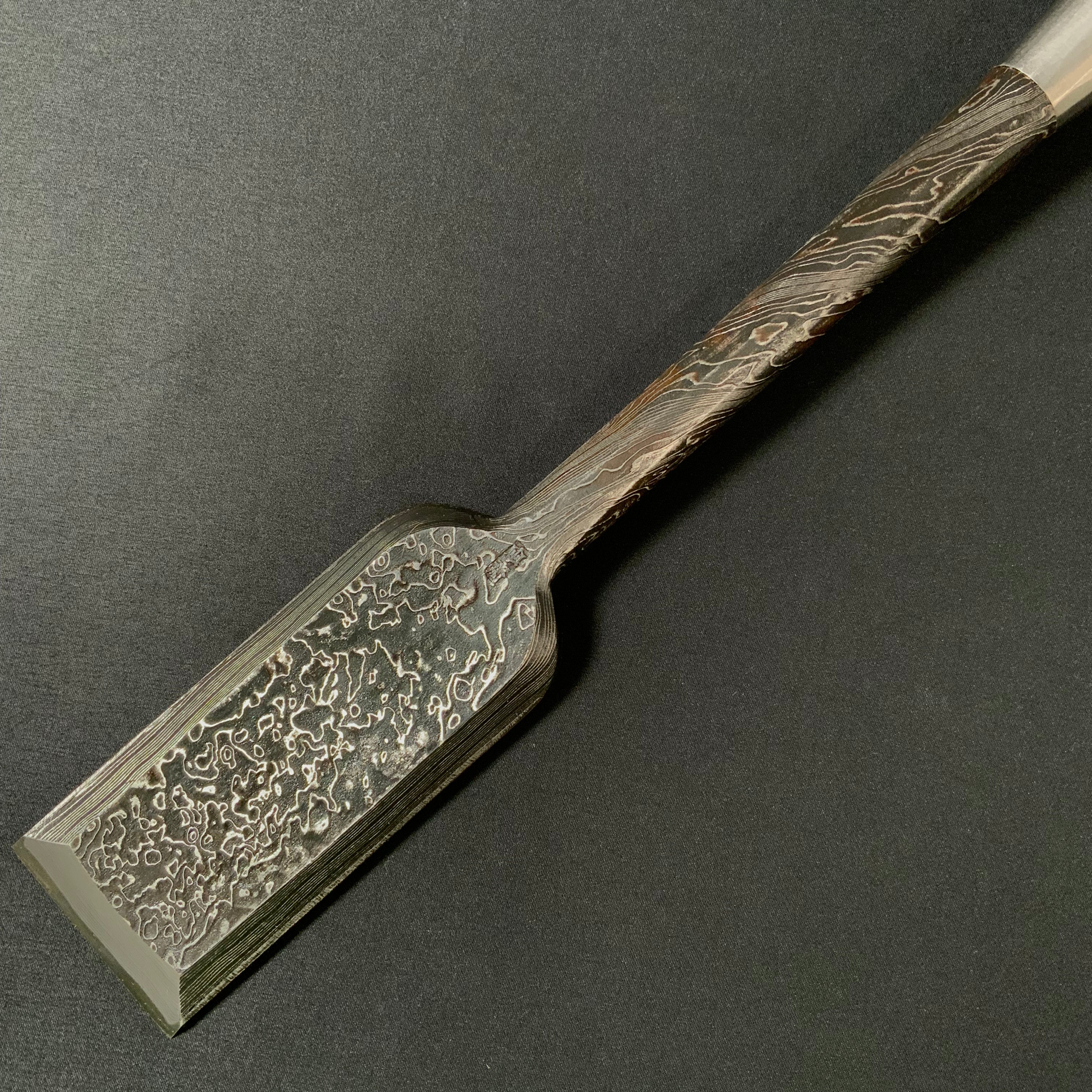 Tasai Mokume Special Slick Chisel with Japanese Evony Handle 田斎 木目 本突鑿 黒檀柄 54mm