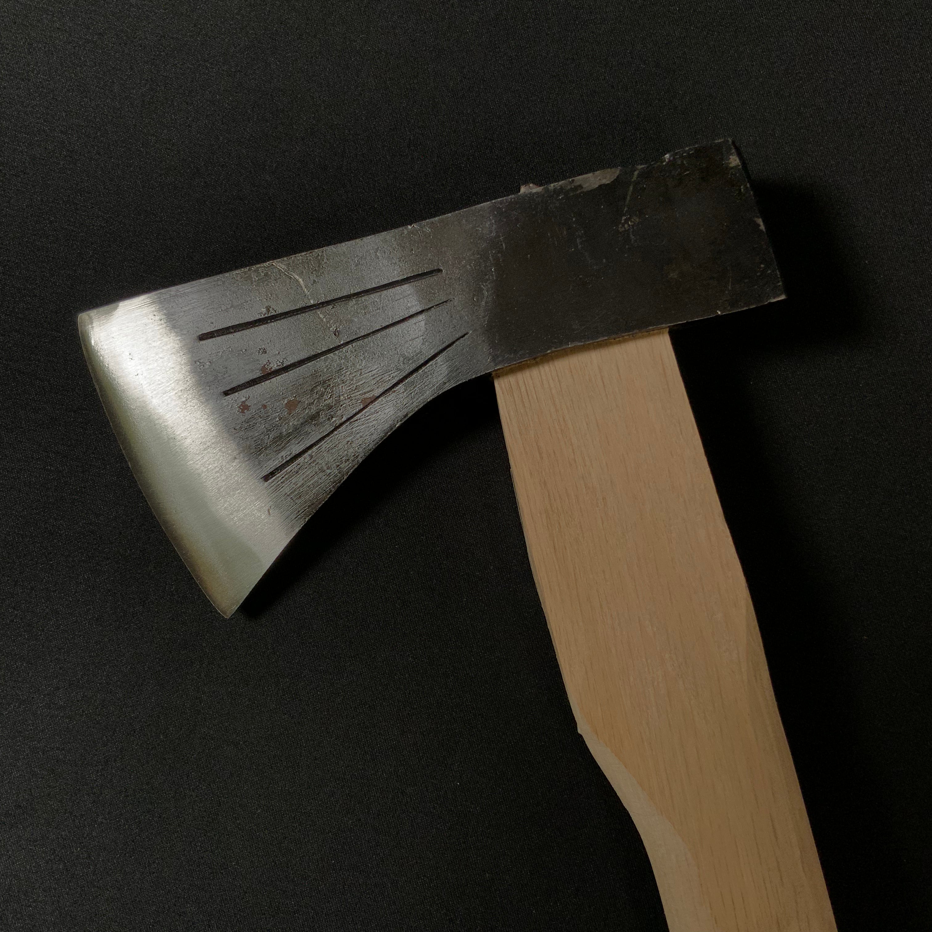 全鋼銀杏型手斧 500g 柄付 All steel ginko-shaped Japanese Carpenter's Axe with handle
