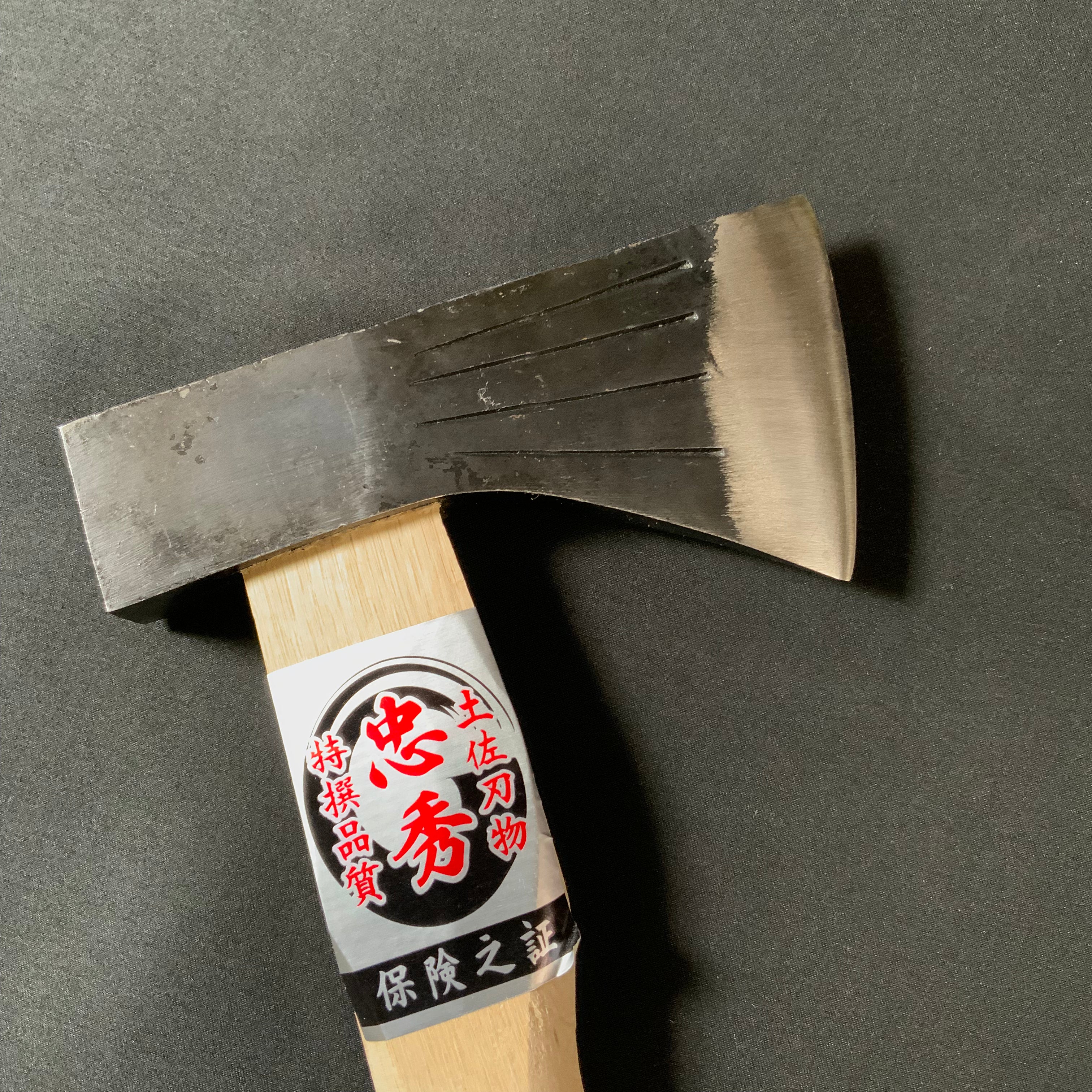 全鋼銀杏型手斧 500g 柄付 All steel ginko-shaped Japanese Carpenter's Axe with handle
