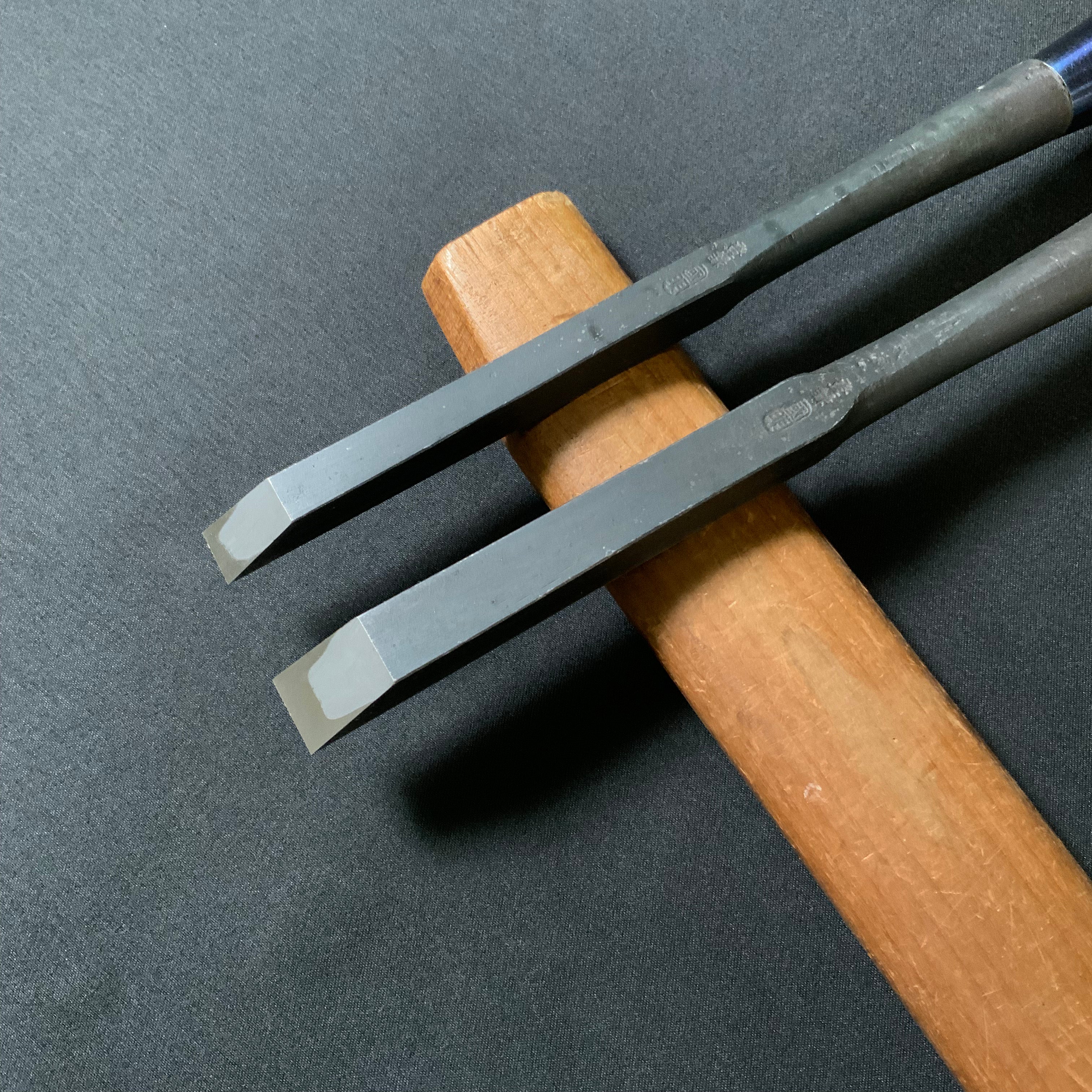 国明 厚鑿 打桂 赤樫柄 Kuniaki Thick Timber Chisels with White Steel