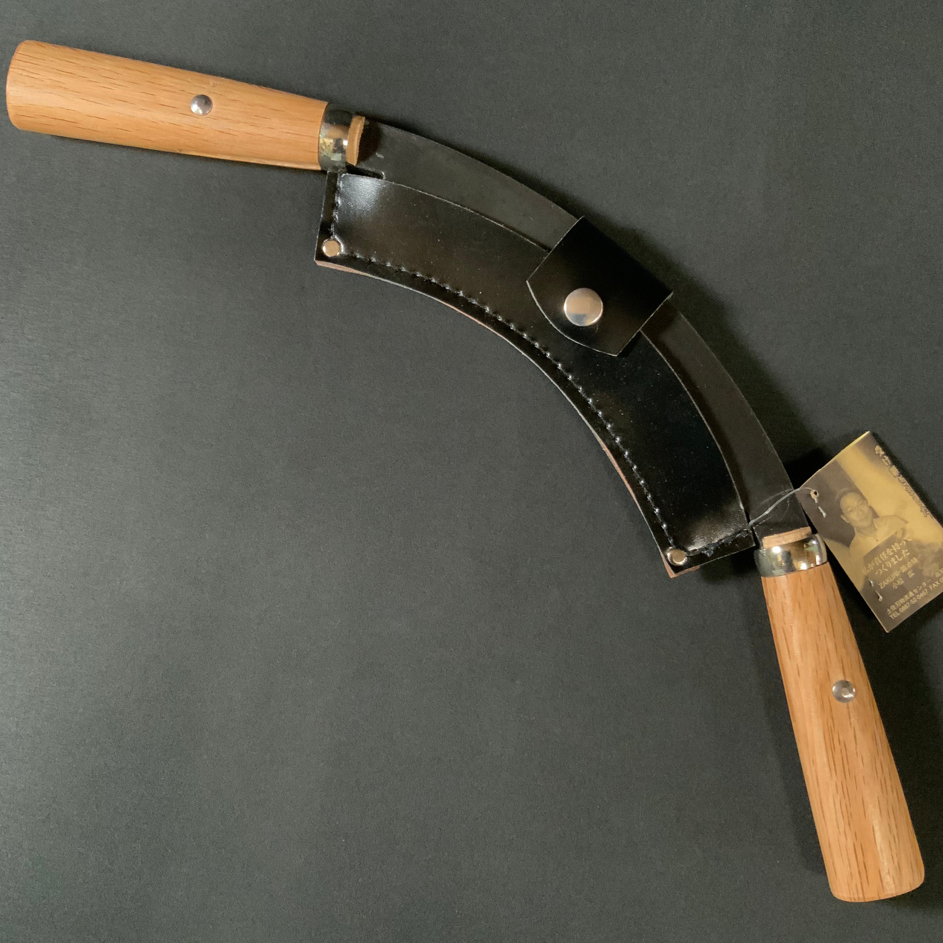 土佐刃物 木工用銑 両手用皮はぎ 曲刃 150mm ZAKURI Sen Woodworking Round Drawknife White Steel