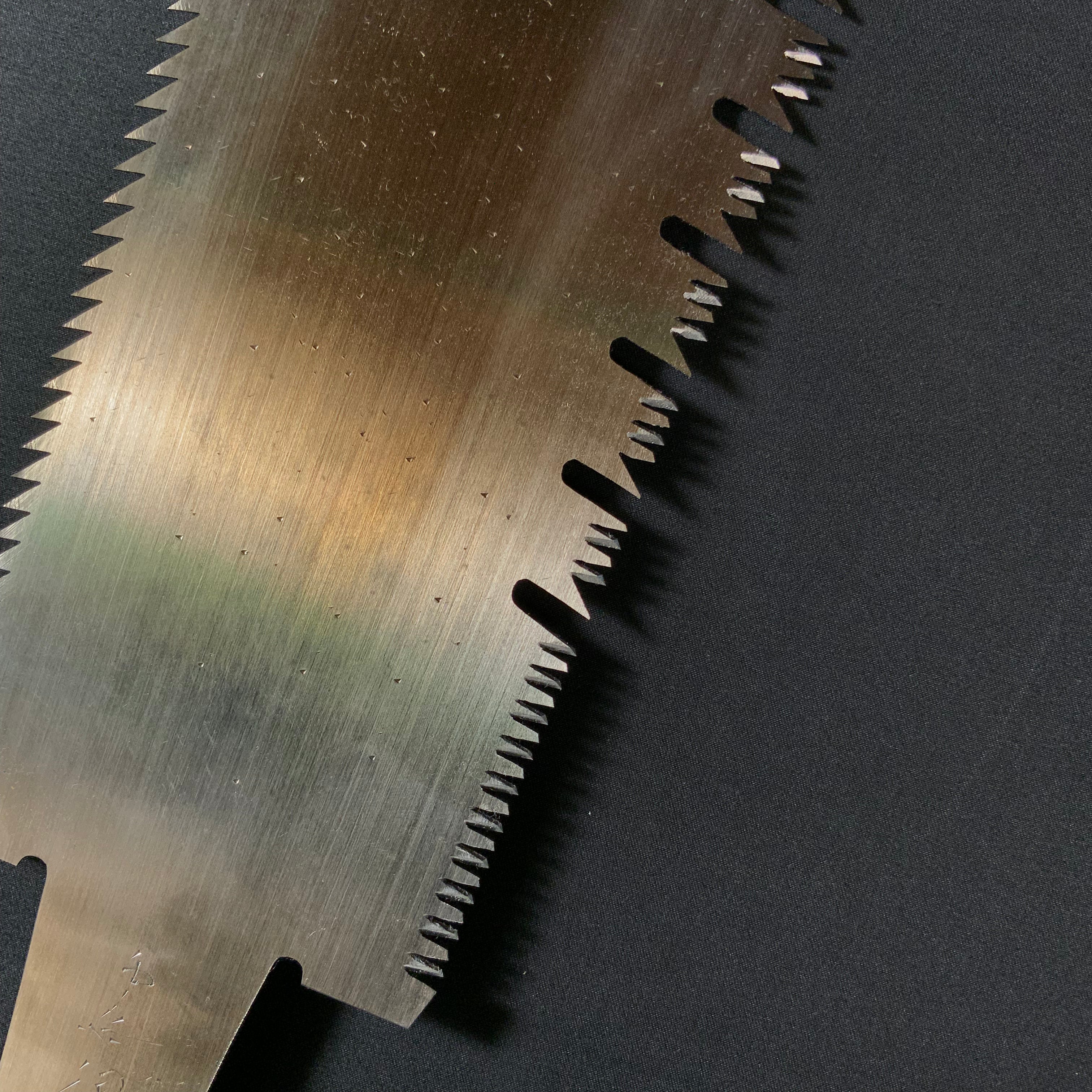 #217 Nagakatsu Double Edge Saw Eddy Type Handles set by Kurashige For Soft Wood 渦巻き柄 両刃鋸 280mm 針葉材用