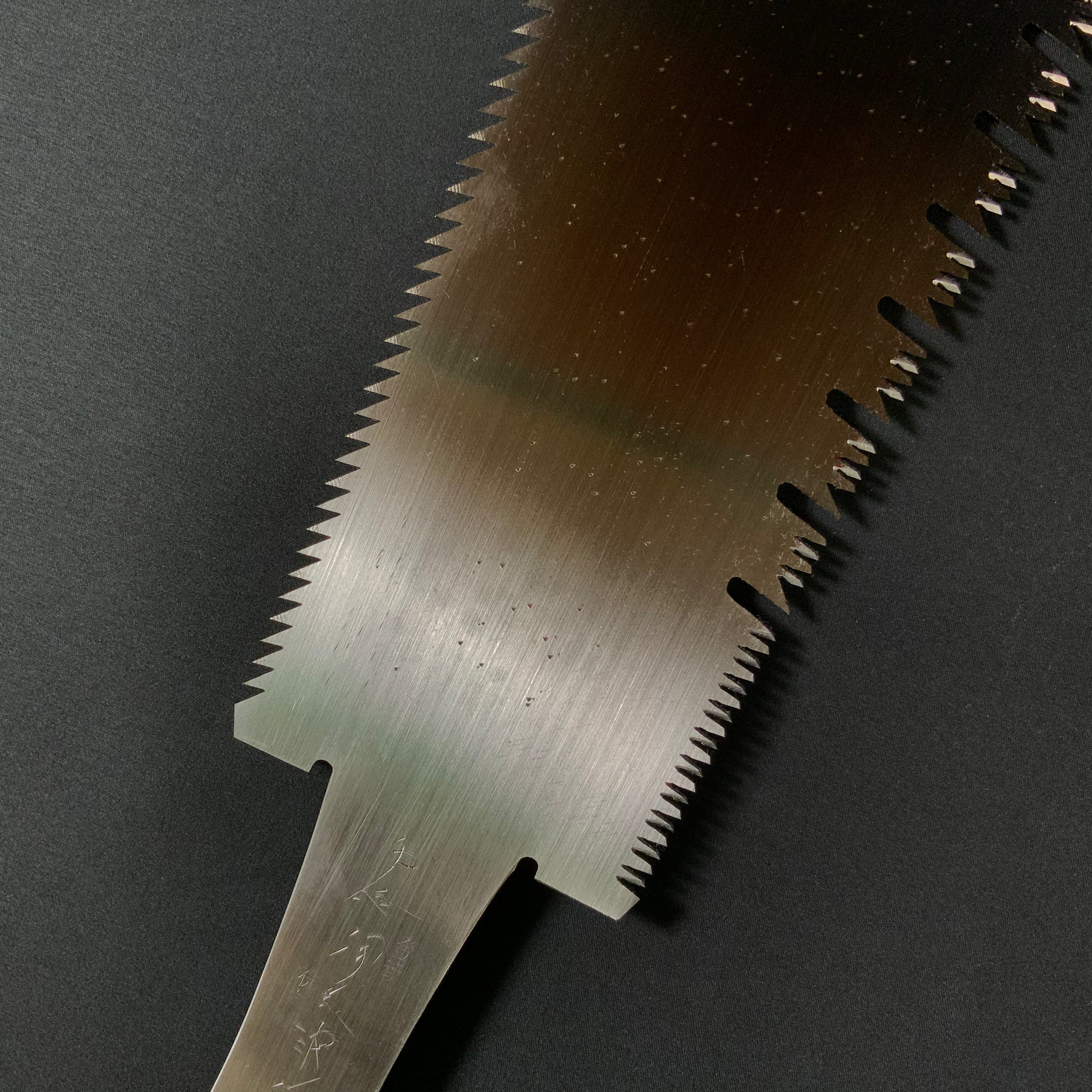 #218 Nagakatsu Double Edge Saw Eddy Type Handles set by Kurashige For Soft Wood 渦巻き柄 両刃鋸 280mm 針葉材用