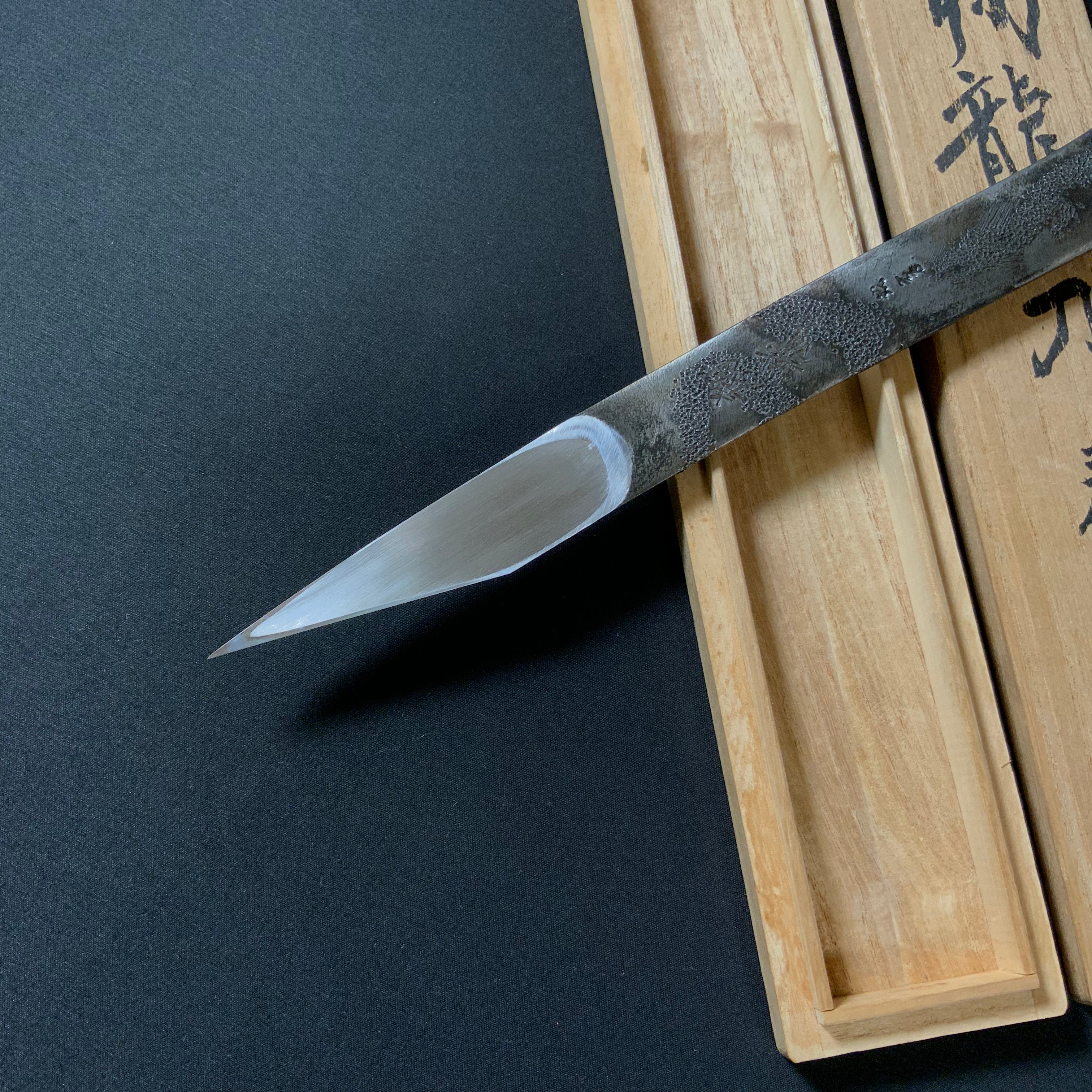 Old stock #2 Dragon Kiridashi Knives by Kunikei 3rd Right hand 掘出し物 三代目国慶作 翔龍 切出し小刀 21mm 右