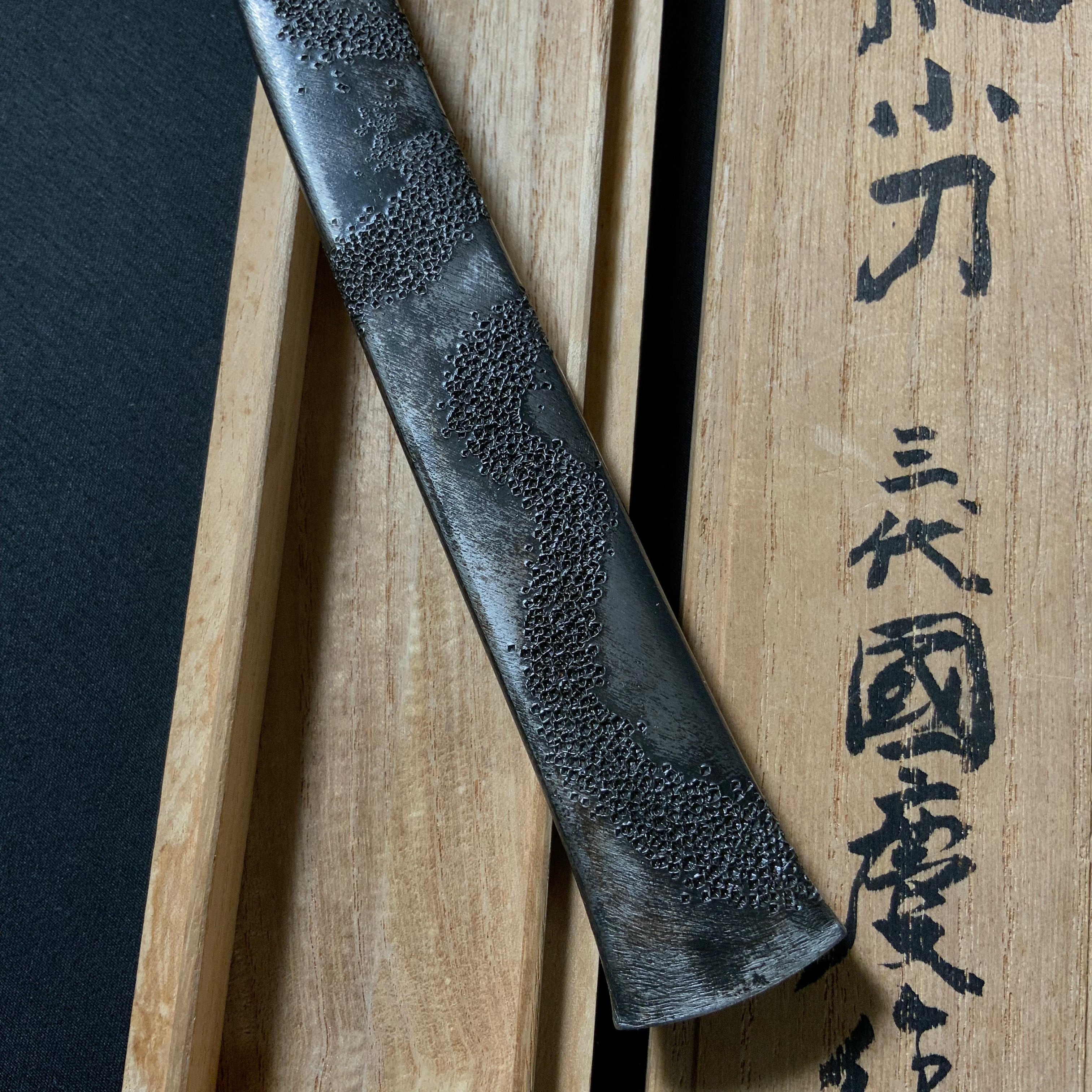 Old stock #2 Dragon Kiridashi Knives by Kunikei 3rd Right hand 掘出し物 三代目国慶作 翔龍 切出し小刀 21mm 右