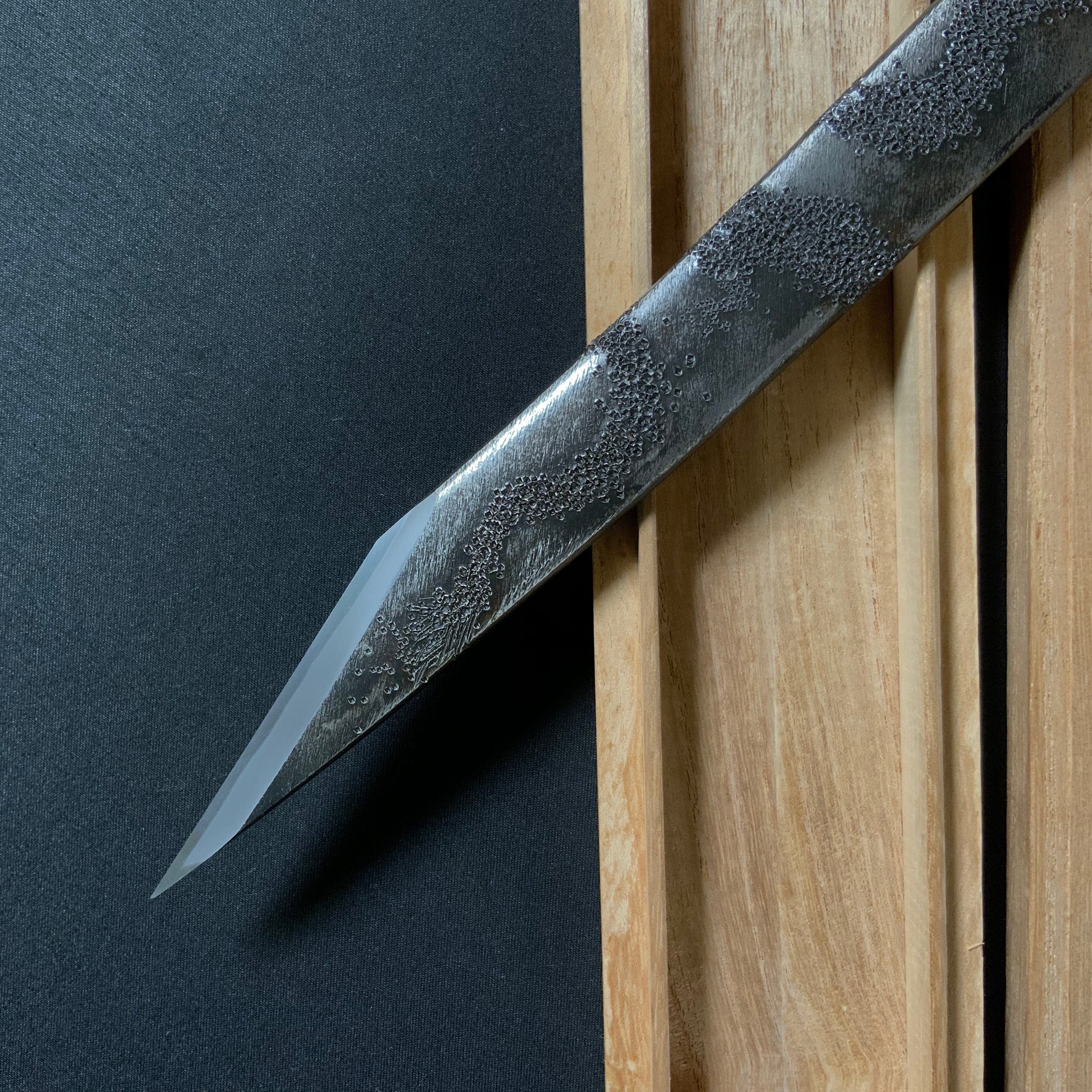 Old stock #2 Dragon Kiridashi Knives by Kunikei 3rd Right hand 掘出し物 三代目国慶作 翔龍 切出し小刀 21mm 右