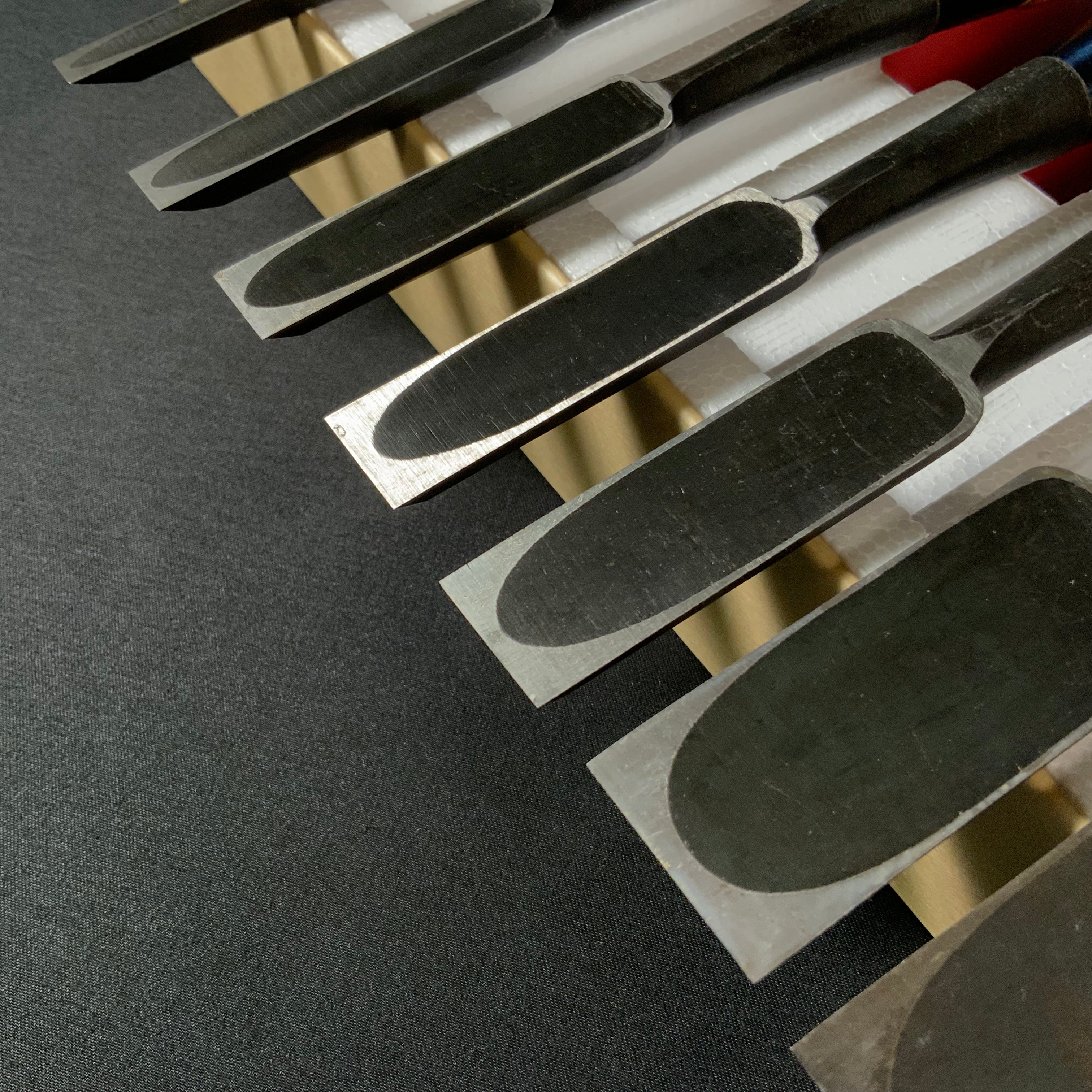 #M187 Mixed set Bench chisels 10pc set by Sukemaru and Syuhou 助丸 秀宝 バラ鑿合わせ 追入10本組鑿