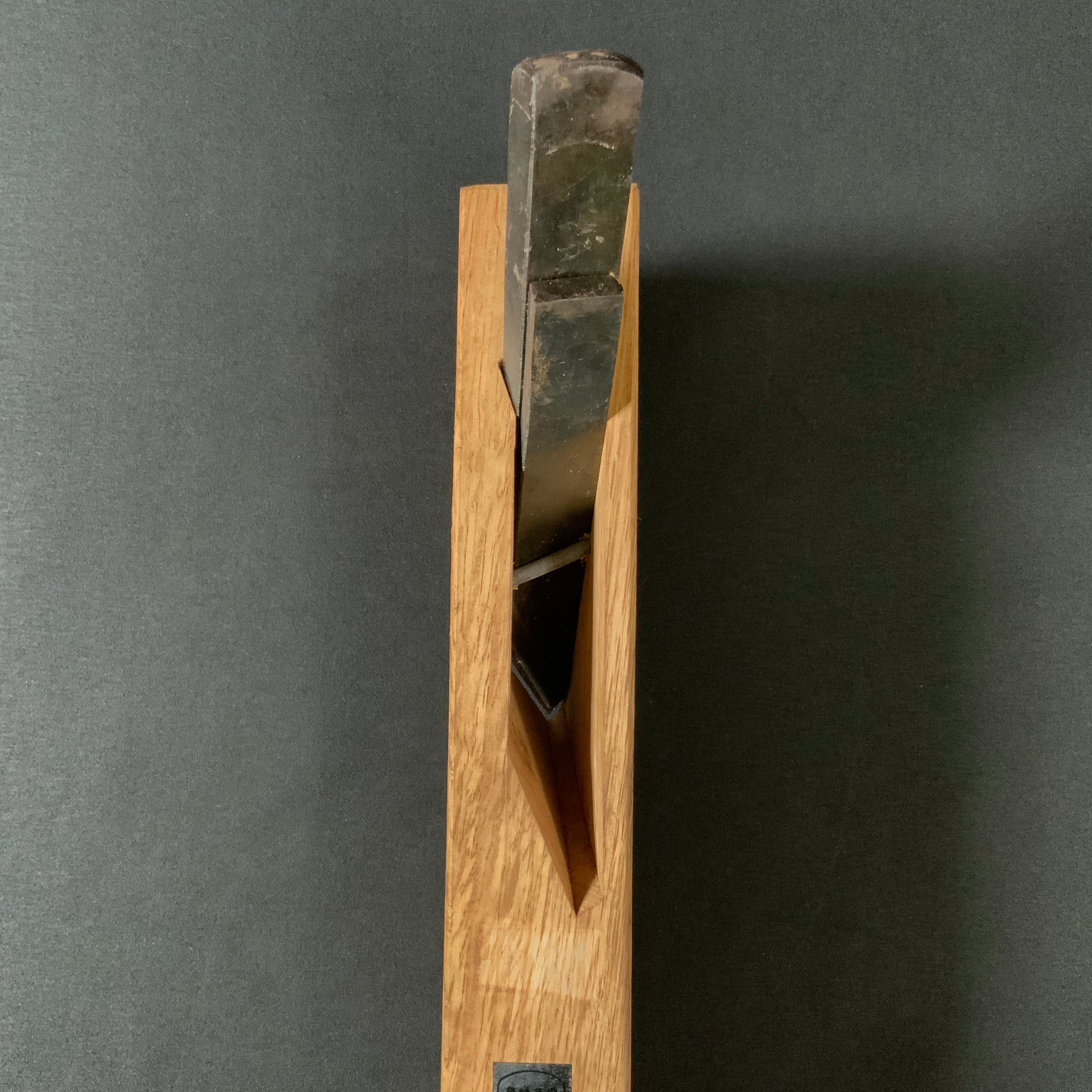 #11 Old stock Side Rabbet Plane with blue steel 掘出し物 小かし 脇取鉋 赤樫台 Wakitori kanna