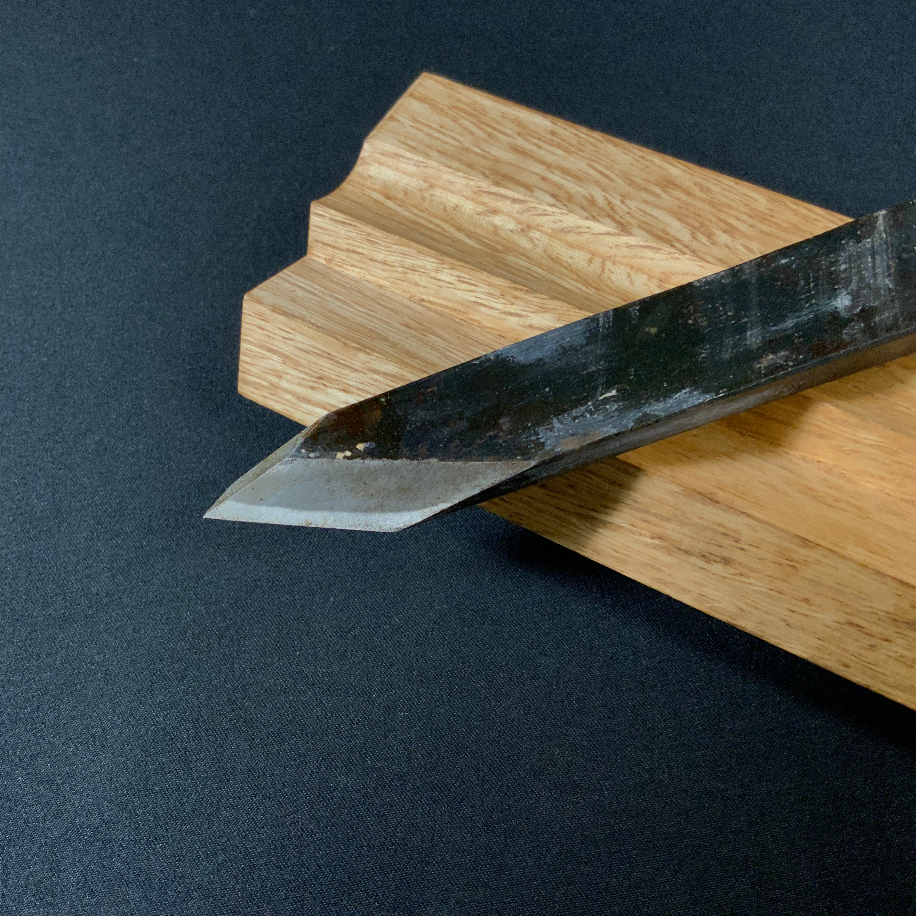 #11 Old stock Side Rabbet Plane with blue steel 掘出し物 小かし 脇取鉋 赤樫台 Wakitori kanna